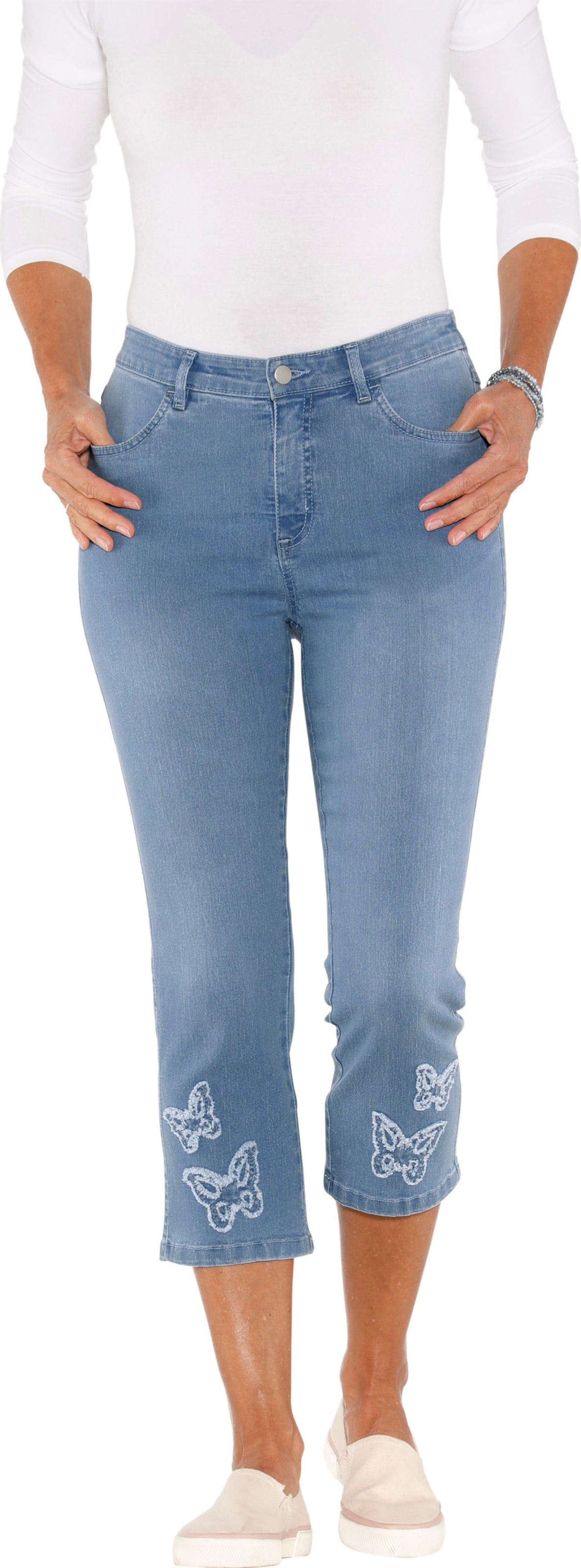 Sieh an! Damen 3/4-Jeans blue-bleached von Sieh an!