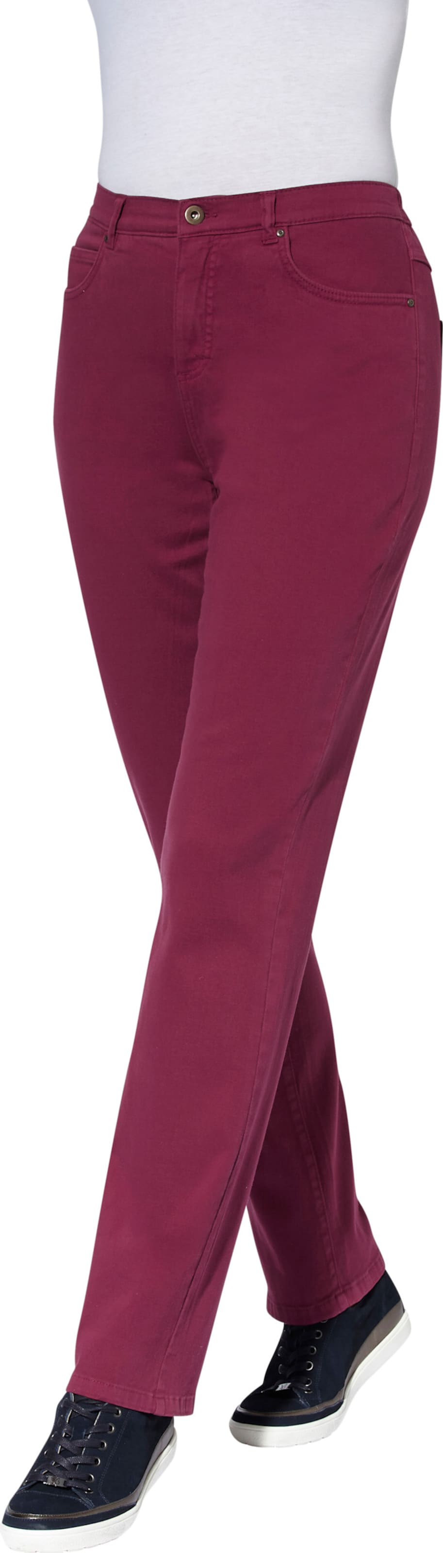 Sieh an! Damen 5-Pocket-Hose bordeaux von Sieh an!