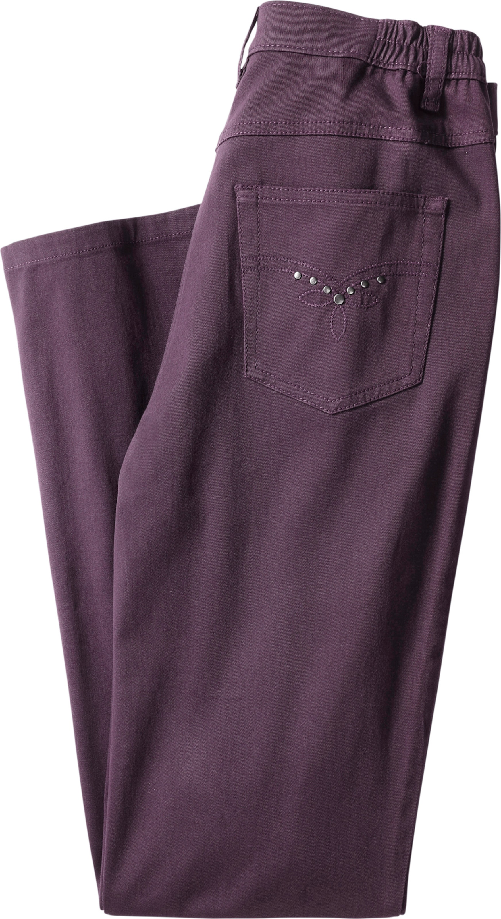 Sieh an! Damen 5-Pocket-Jeans aubergine von Sieh an!