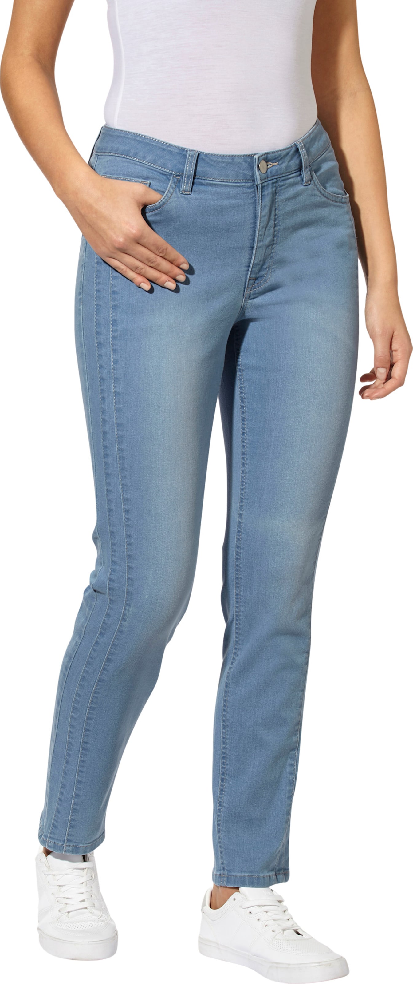 Sieh an! Damen 5-Pocket-Jeans blue-bleached von Sieh an!
