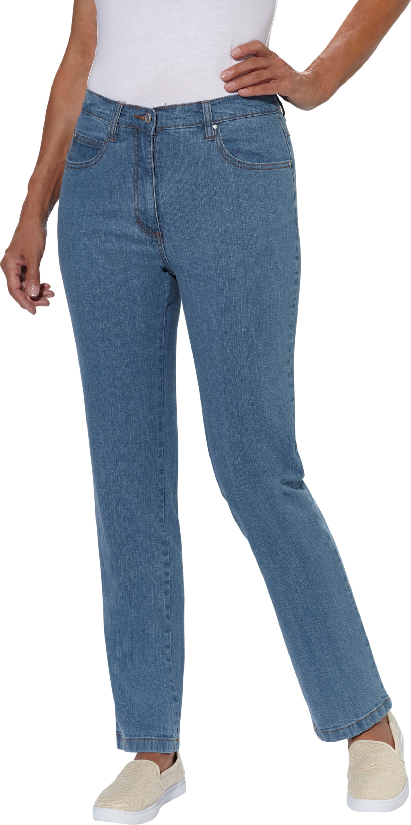 Sieh an! Damen 5-Pocket-Jeans blue-bleached von Sieh an!
