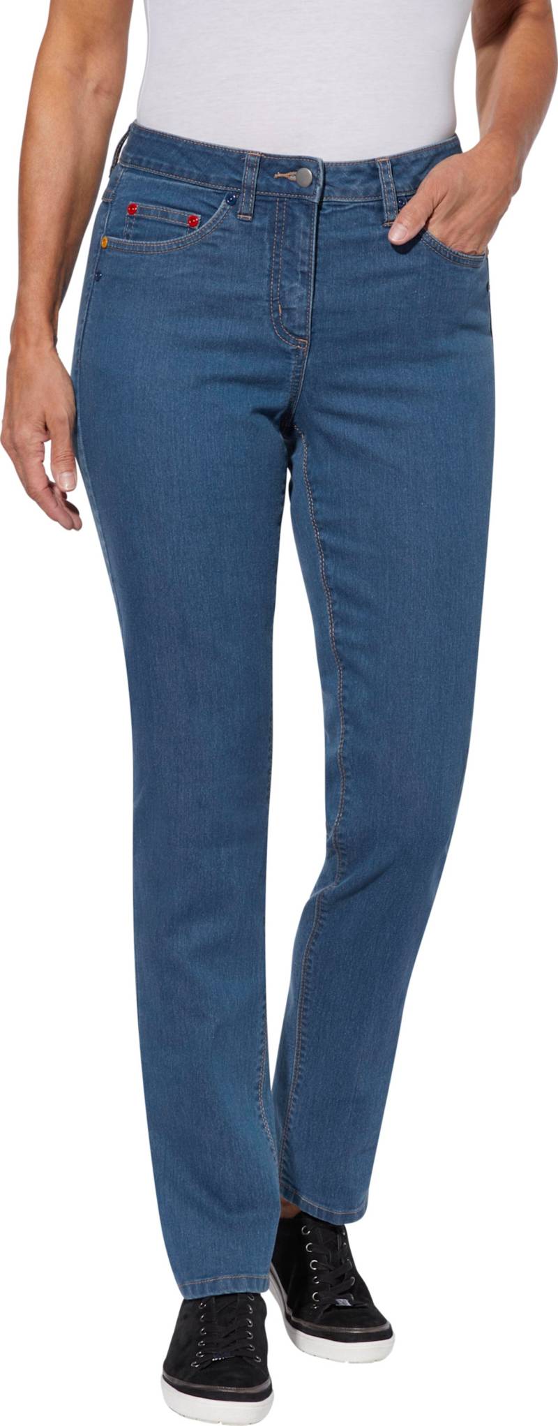 Sieh an! Damen 5-Pocket-Jeans in Stretch-Qualität, blue-bleached von Sieh an!