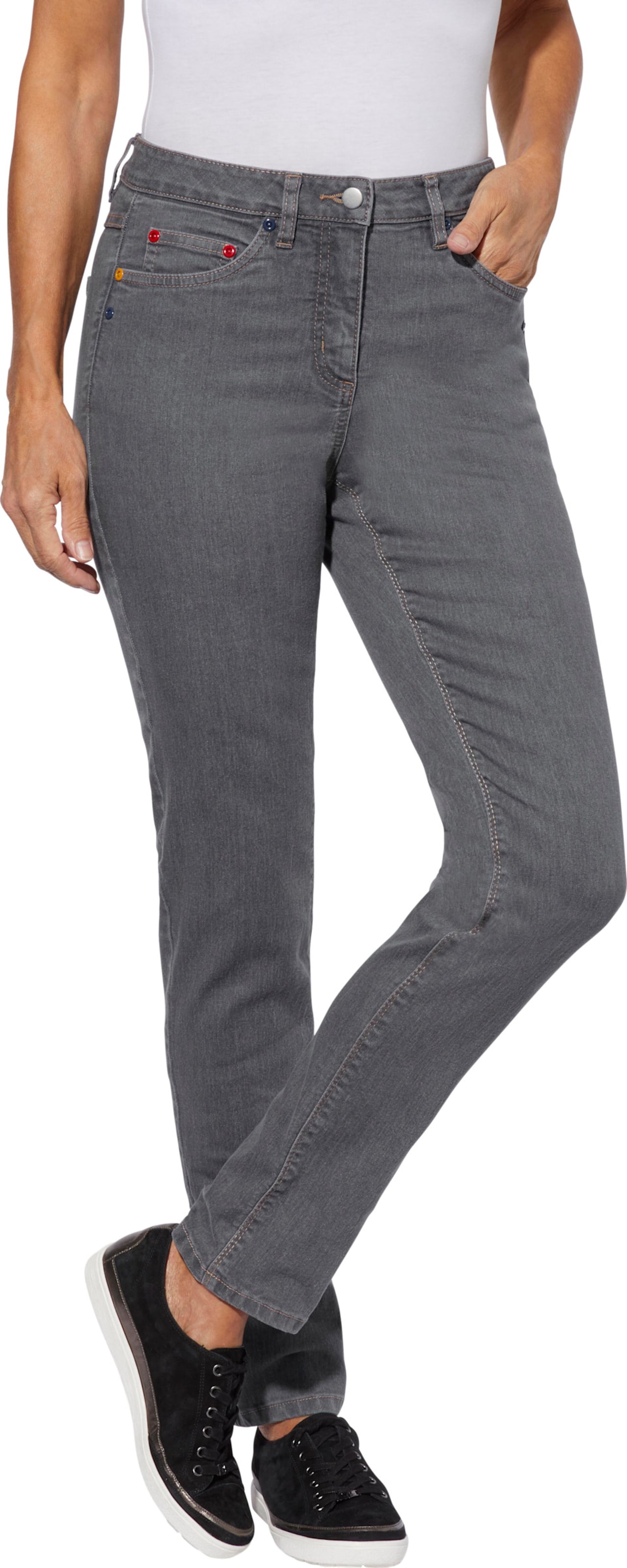 Sieh an! Damen 5-Pocket-Jeans grey denim von Sieh an!