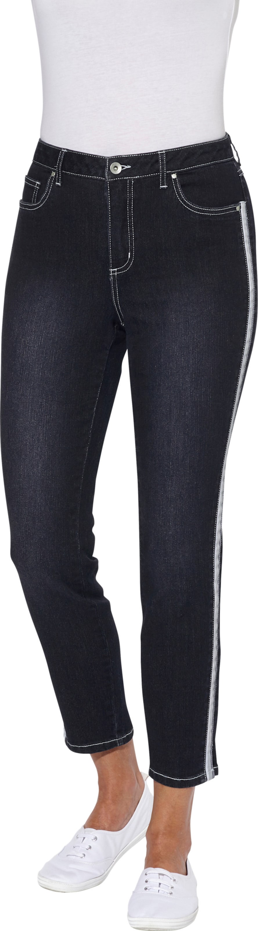 Sieh an! Damen 7/8-Jeans darkblue-stone-washed von Sieh an!