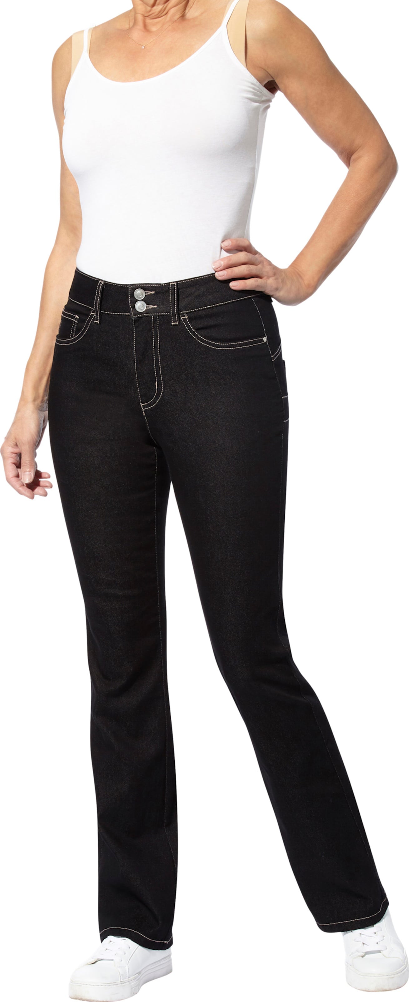 Sieh an! Damen Bootcut-Jeans black-denim von Sieh an!