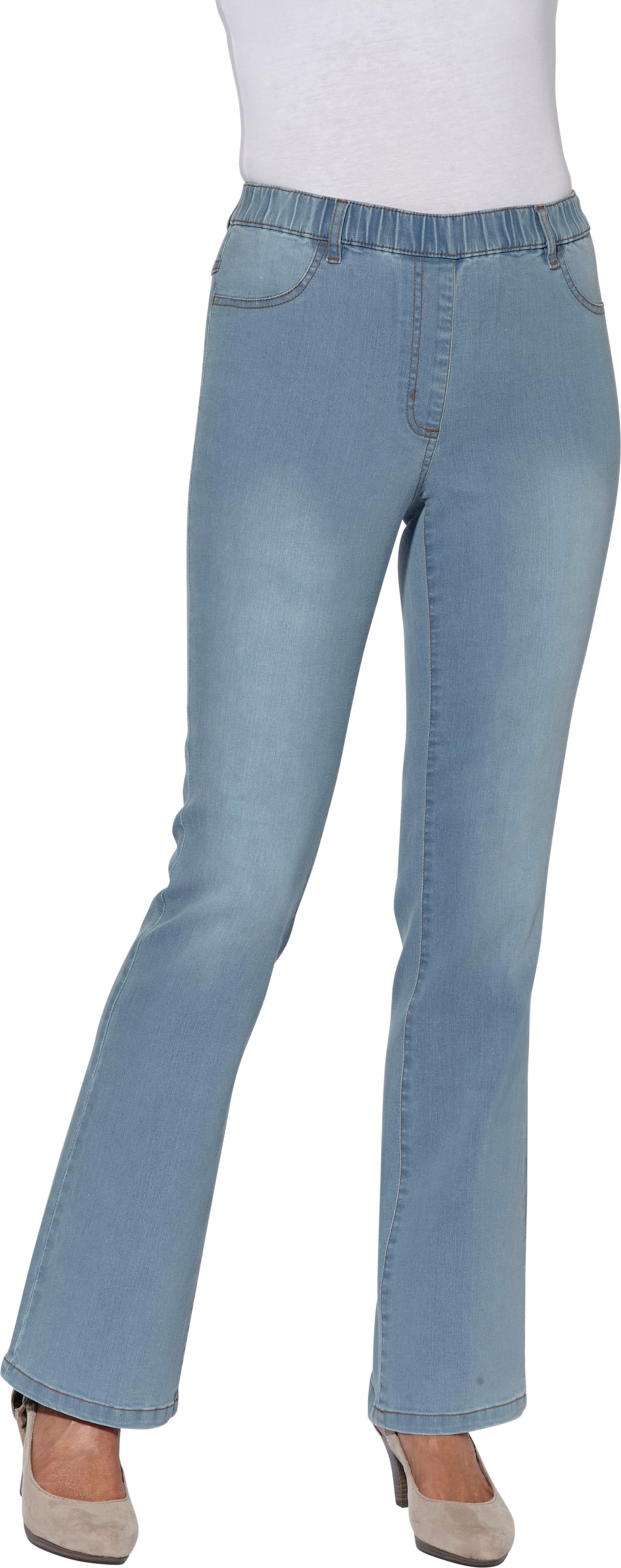 Sieh an! Damen Bootcut-Jeans blue-bleached von Sieh an!