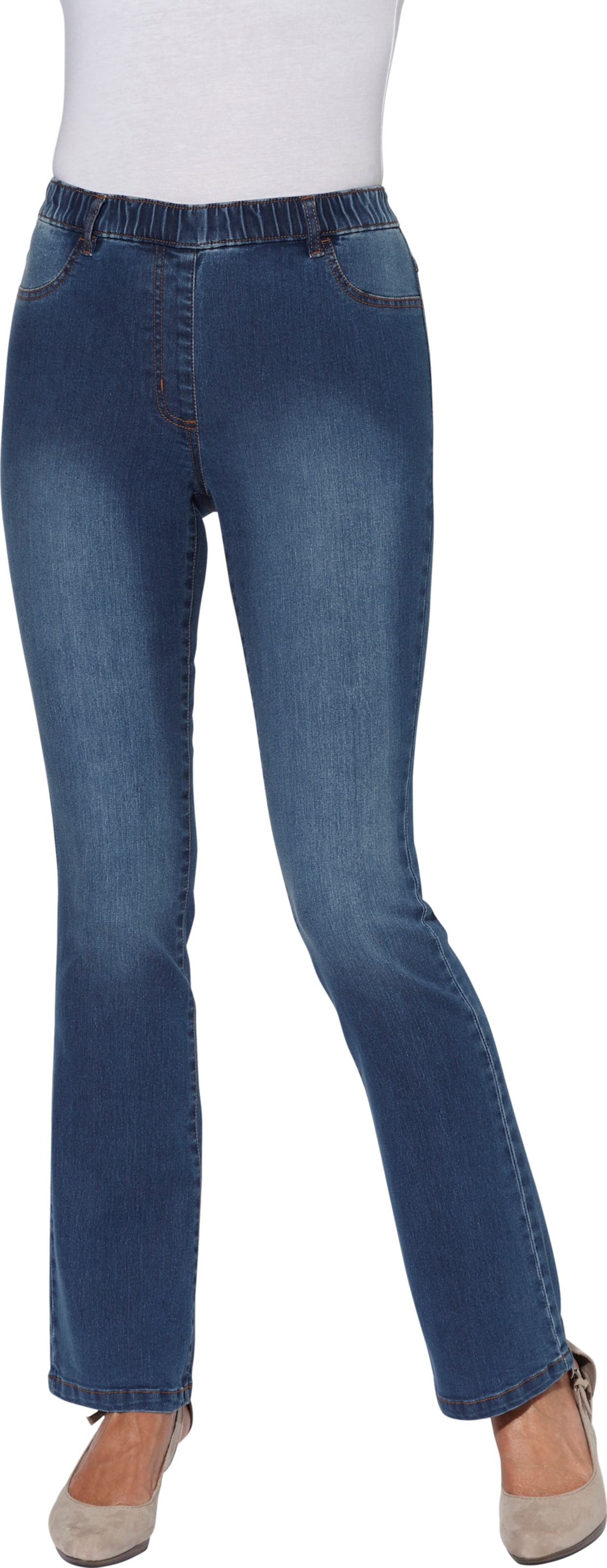 Sieh an! Damen Bootcut-Jeans blue-stone-washed von Sieh an!