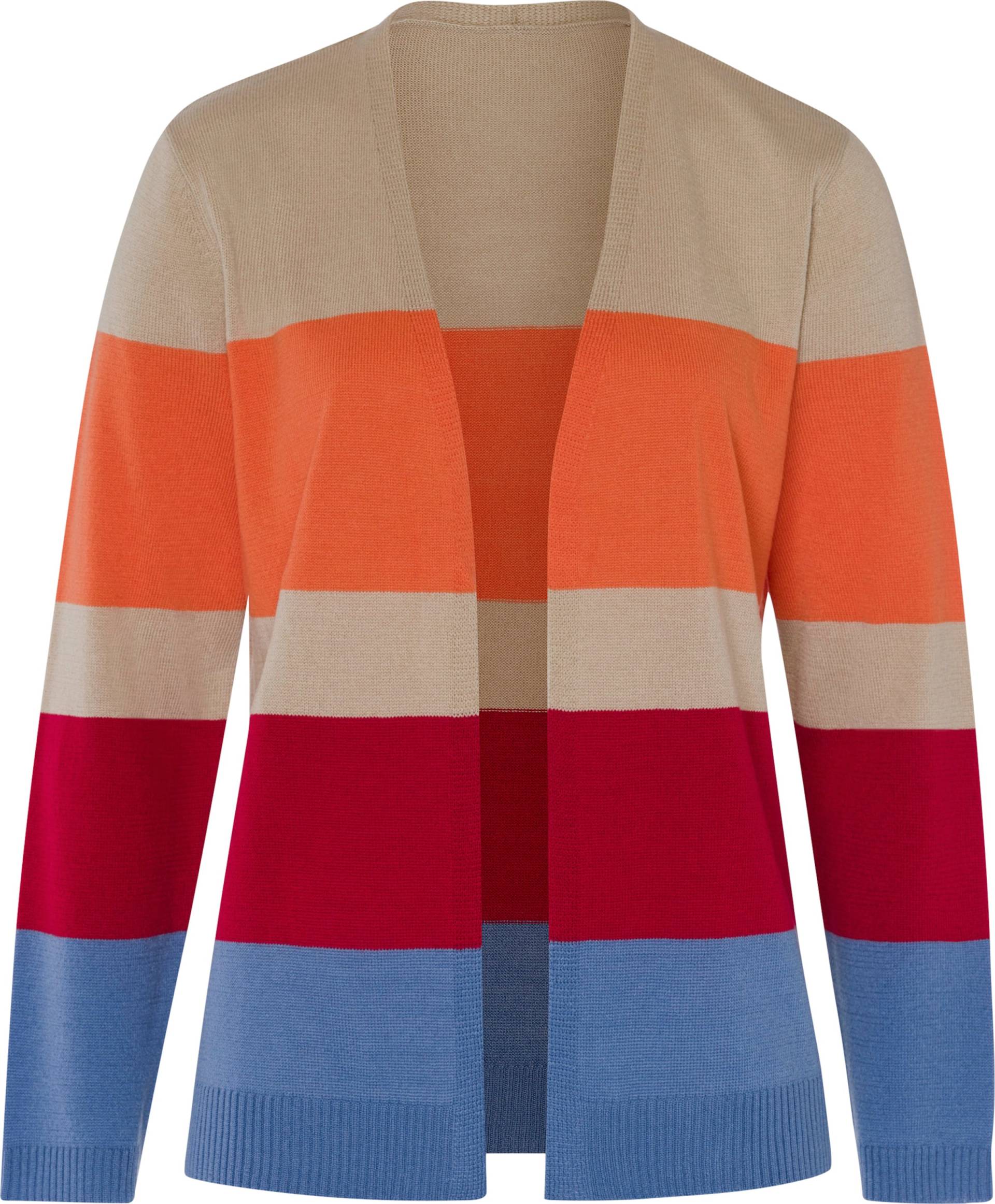 Sieh an! Damen Cardigan beige-orange-gestreift von Sieh an!