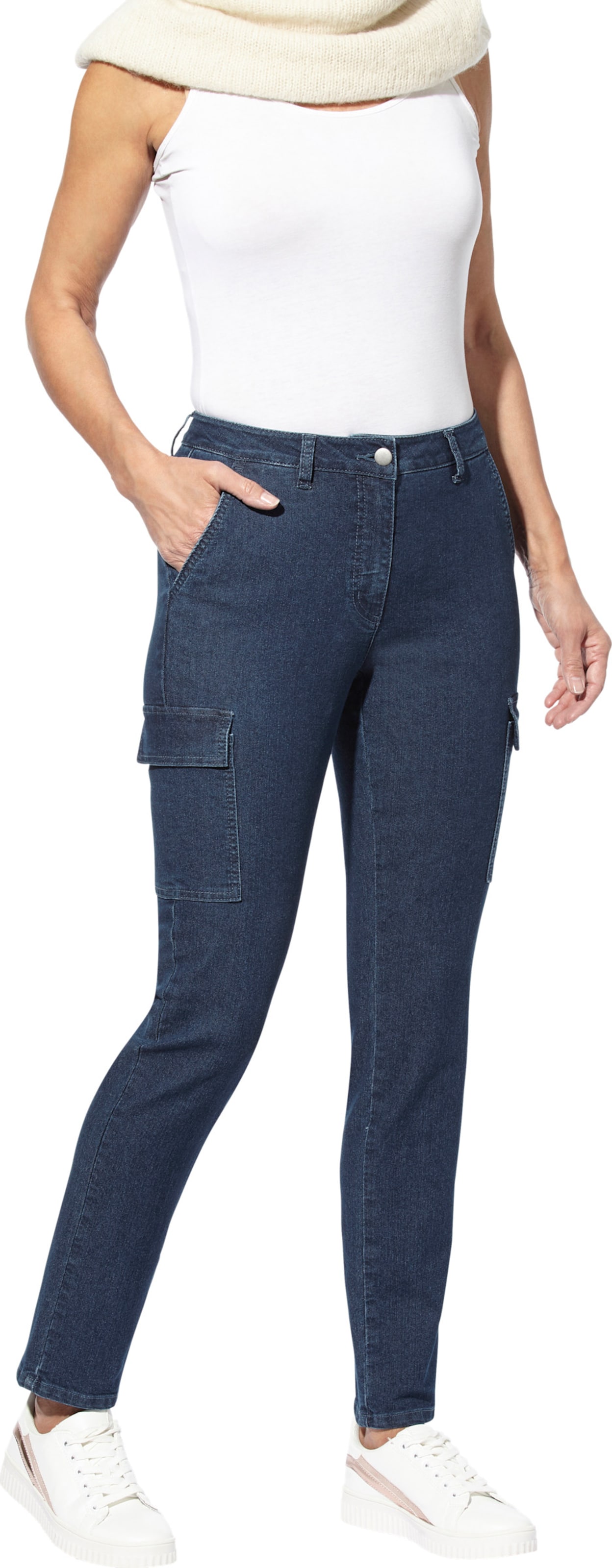 Sieh an! Damen Cargojeans blue-stone-washed von Sieh an!