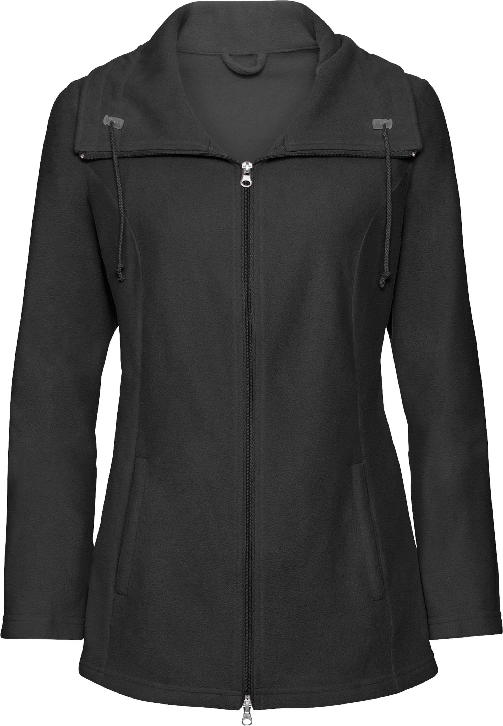 Sieh an! Damen Fleecejacke mit 2-Wege-Reißverschluss, schwarz von Sieh an!