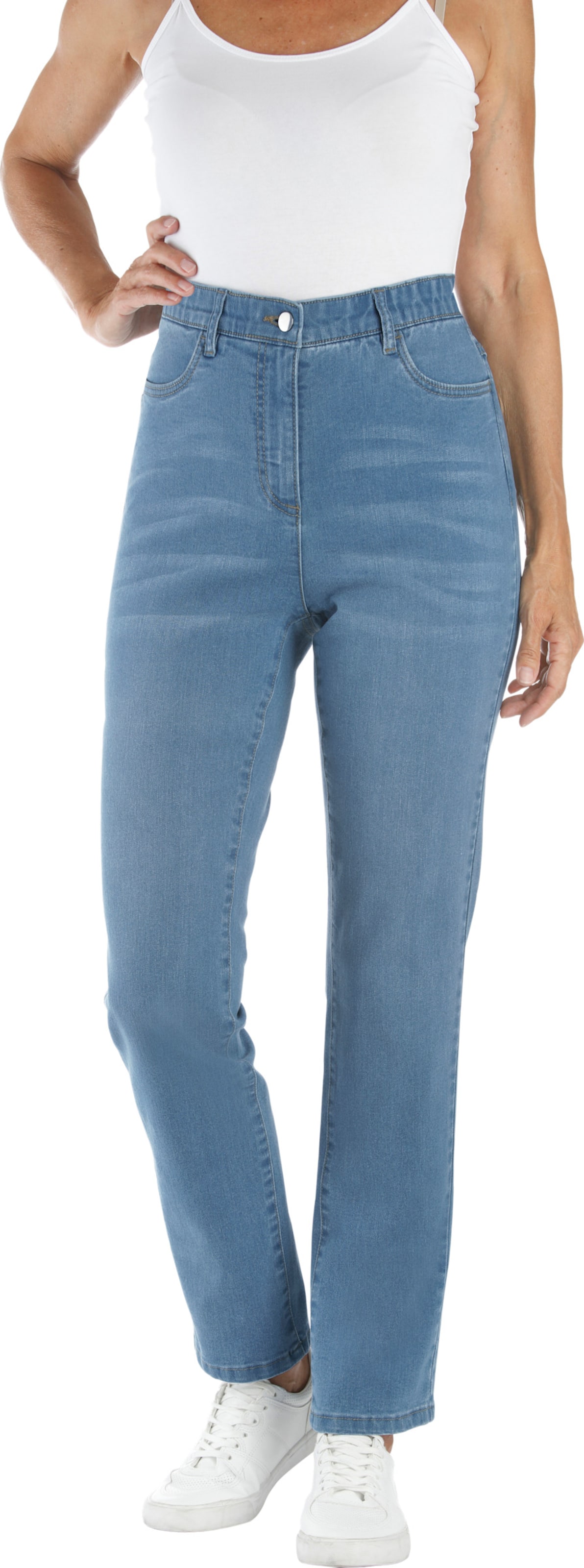 Sieh an! Damen High-waist-Jeans blue-bleached von Sieh an!