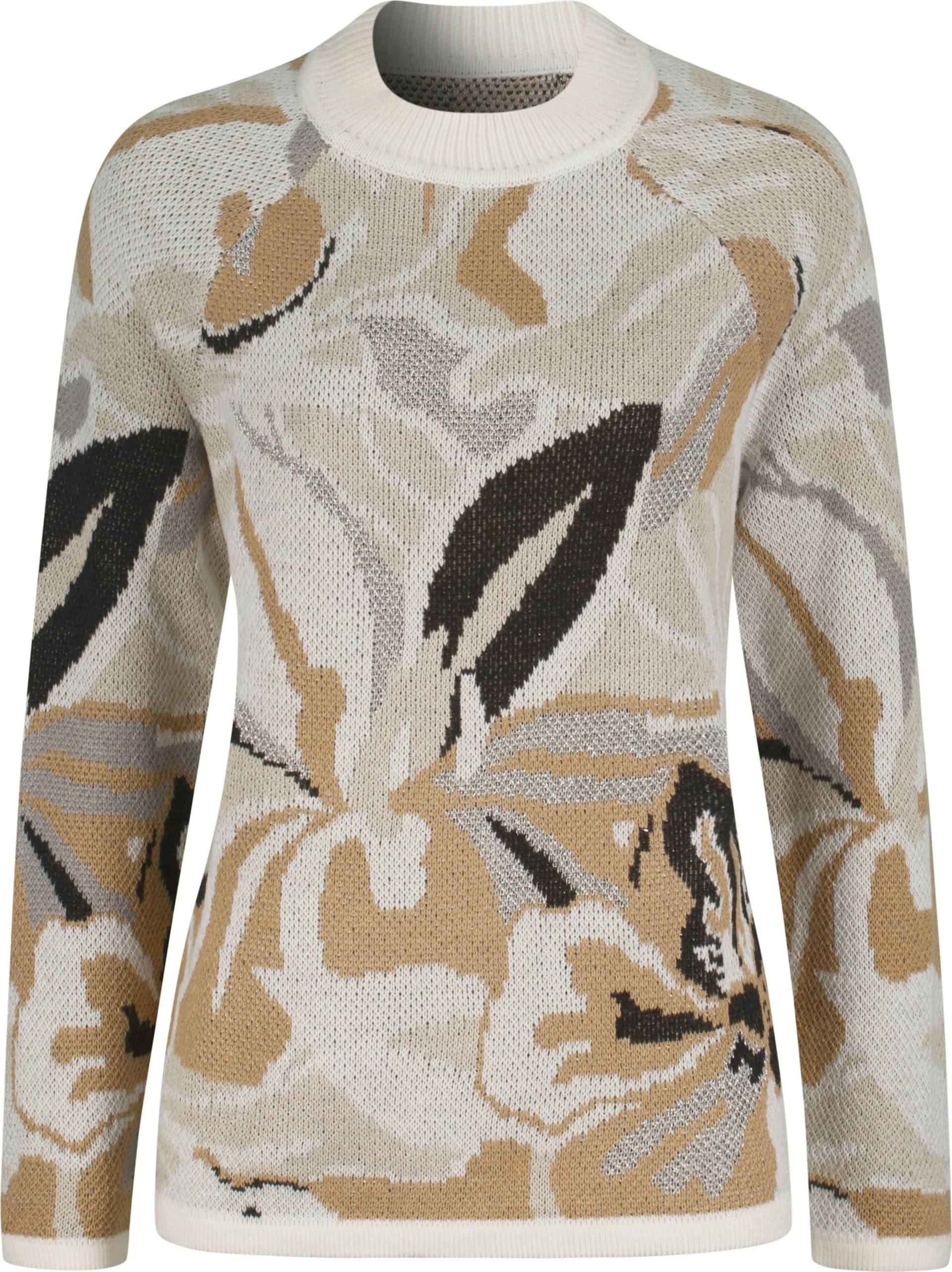 Sieh an! Damen Jacquard-Pullover champagner-camel-gemustert von Sieh an!