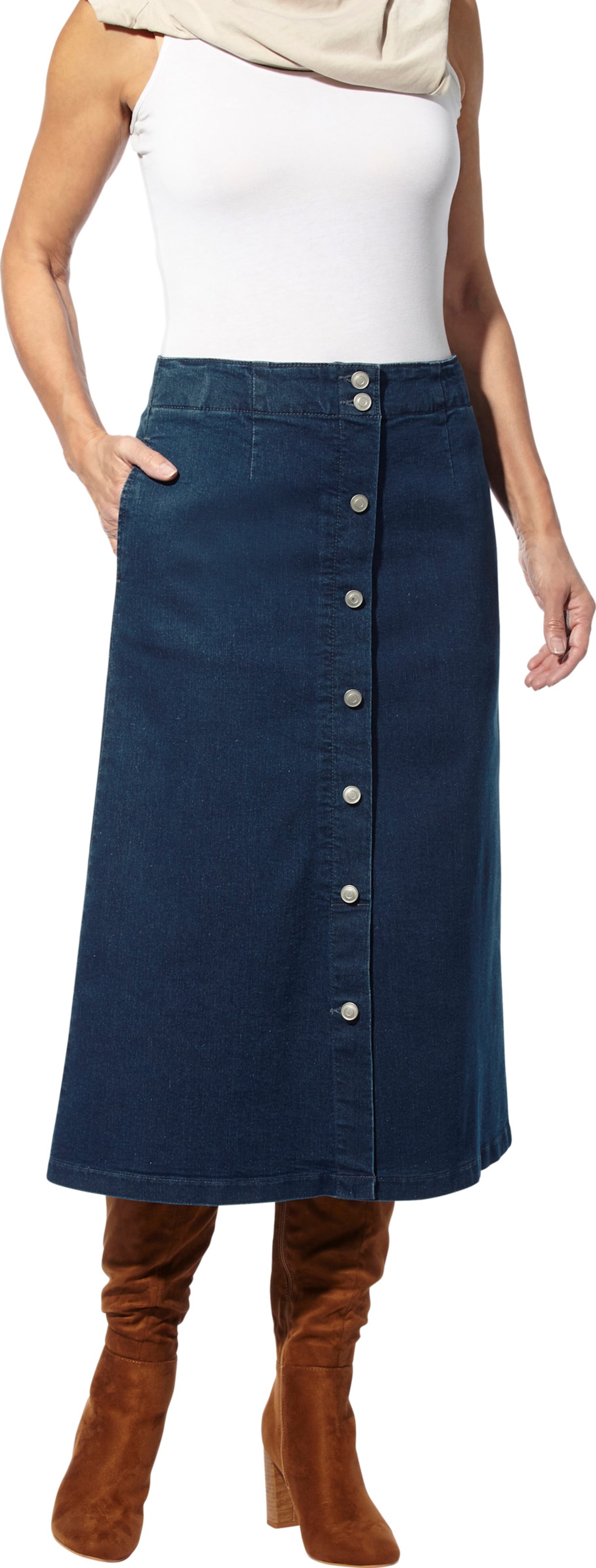 Sieh an! Damen Jeansrock blue-stone-washed von Sieh an!