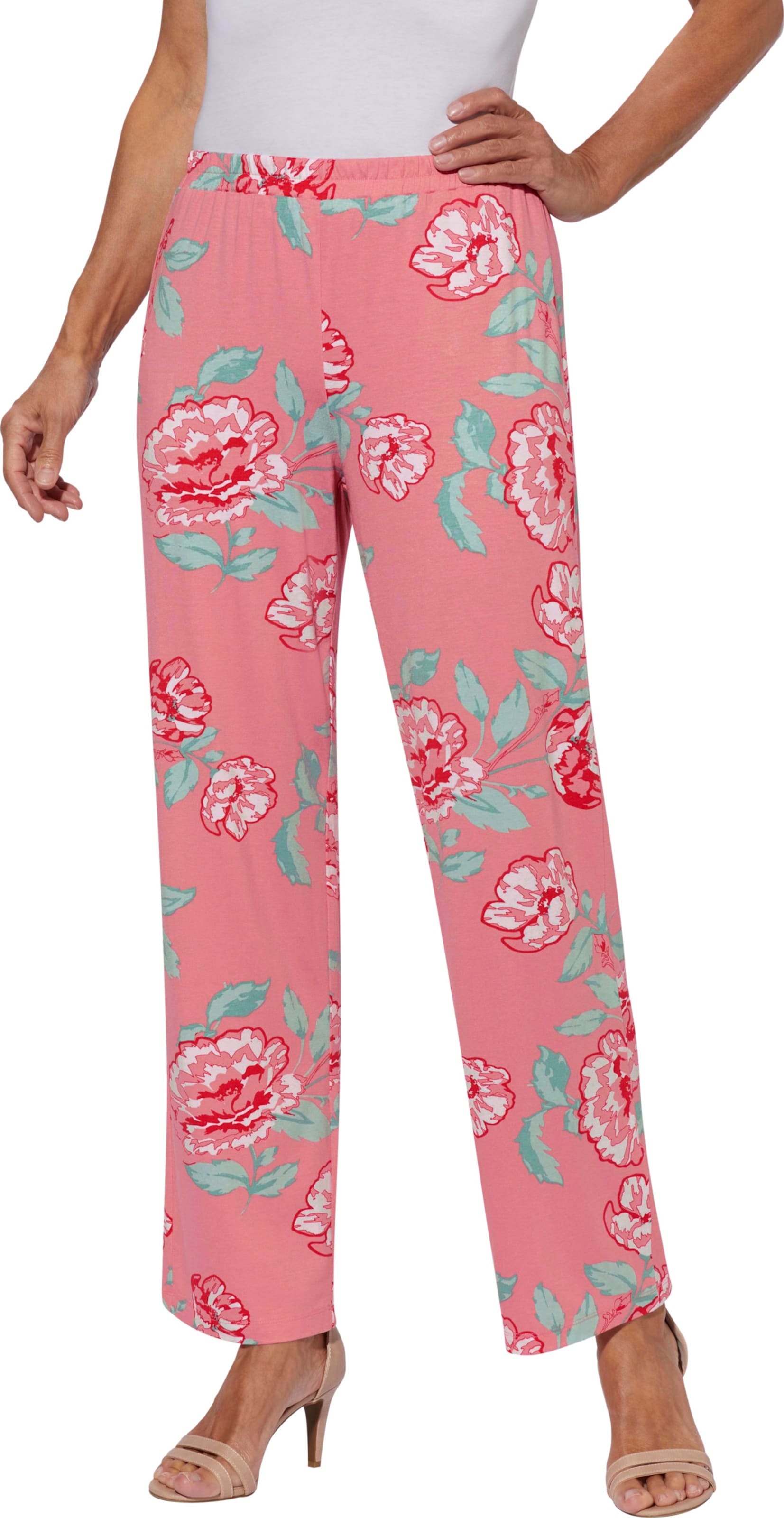 Sieh an! Damen Jerseyhose flamingo-mint-bedruckt von Sieh an!
