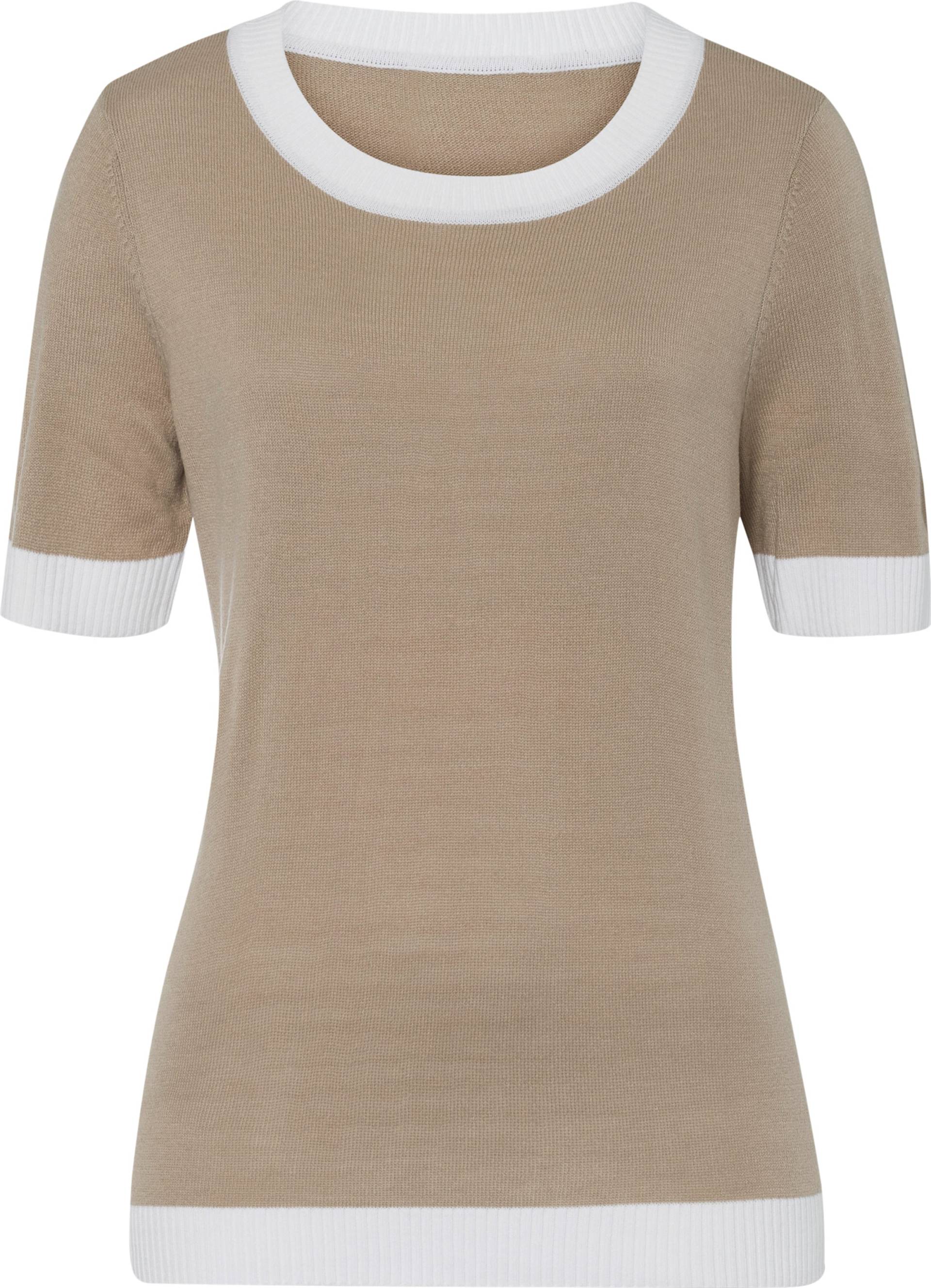 Sieh an! Damen Kurzarm-Pullover beige von Sieh an!