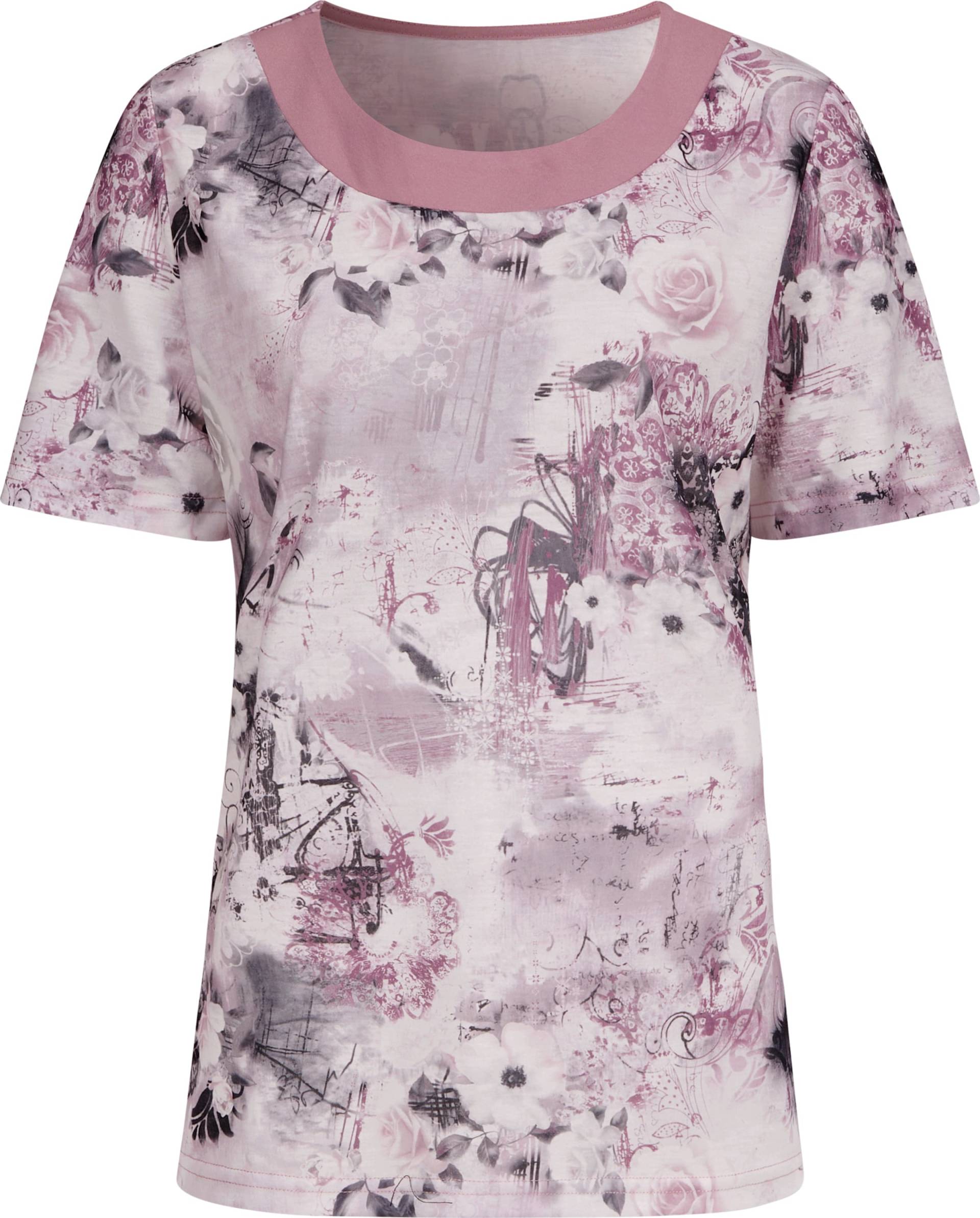 Sieh an! Damen Kurzarm-Shirt mauve-steingrau-bedruckt von Sieh an!