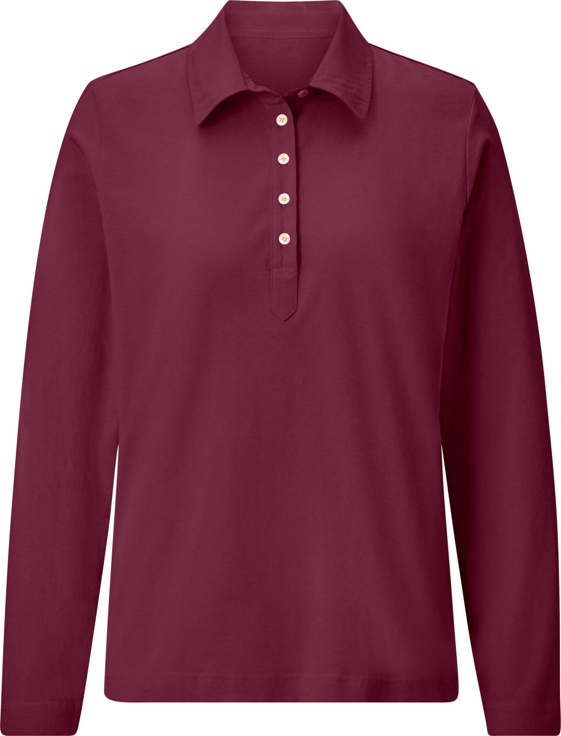 Sieh an! Damen Langarm-Poloshirt bordeaux von Sieh an!