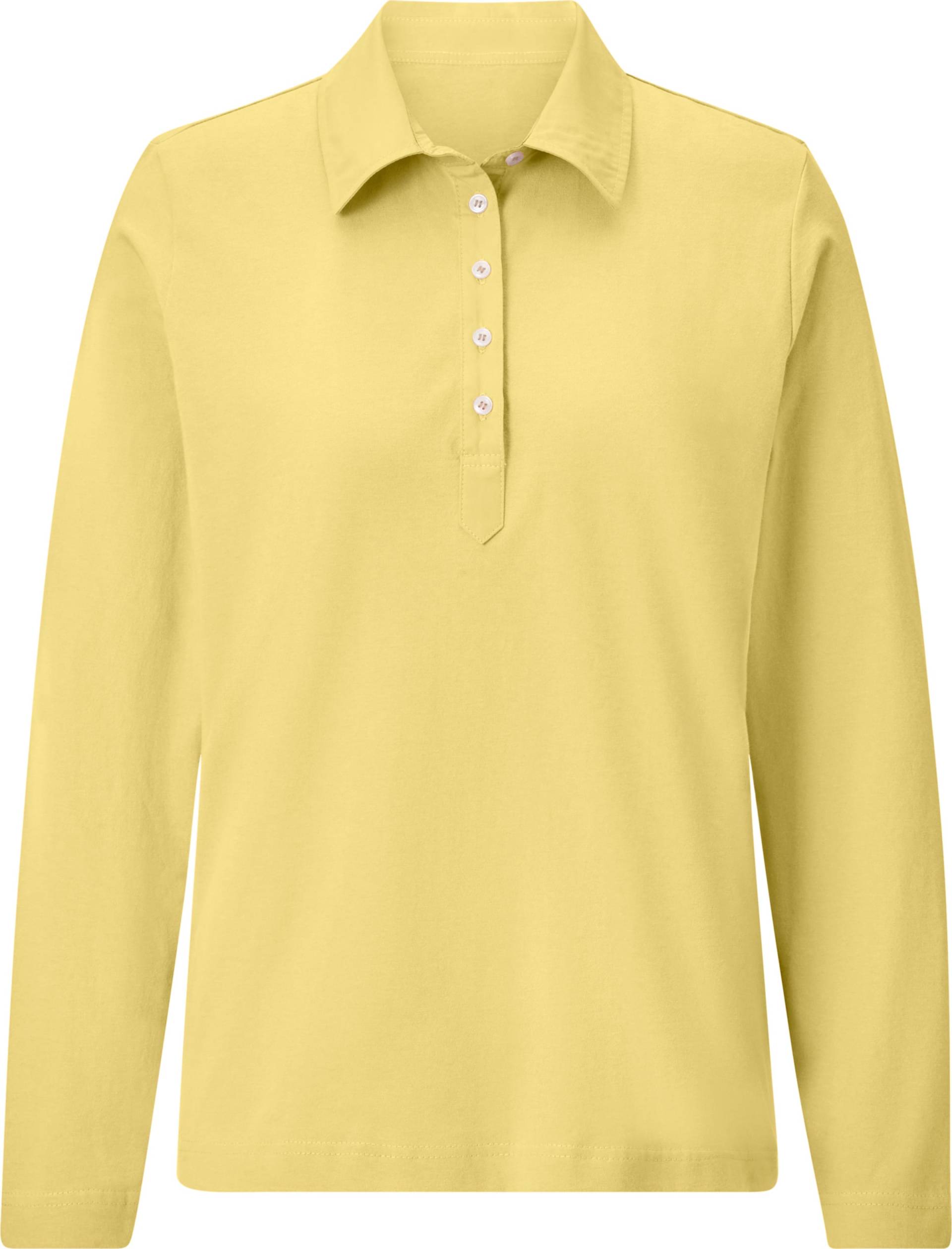 Sieh an! Damen Langarm-Poloshirt, gelb von Sieh an!