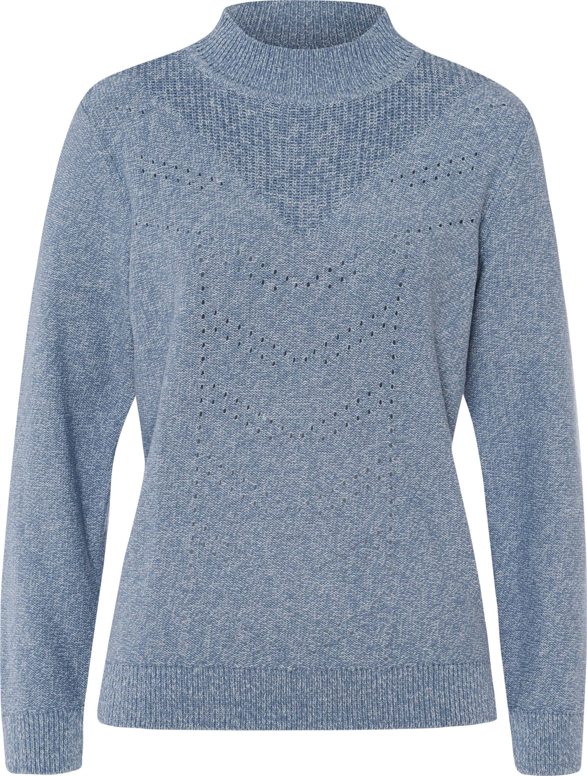 Sieh an! Damen Langarm-Pullover bleu-ecru-meliert von Sieh an!