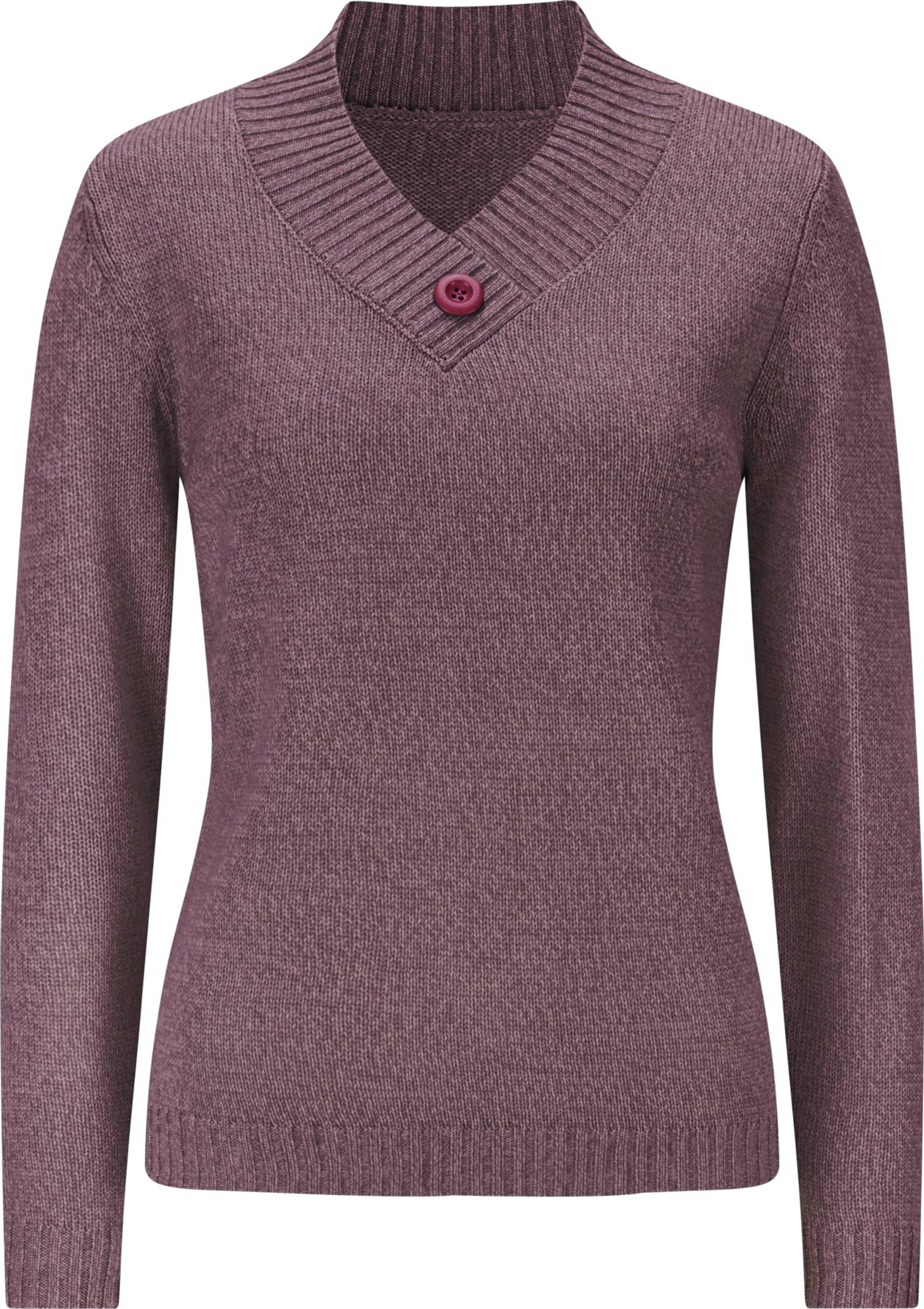 Sieh an! Damen Langarm-Pullover burgund-mauve-meliert von Sieh an!