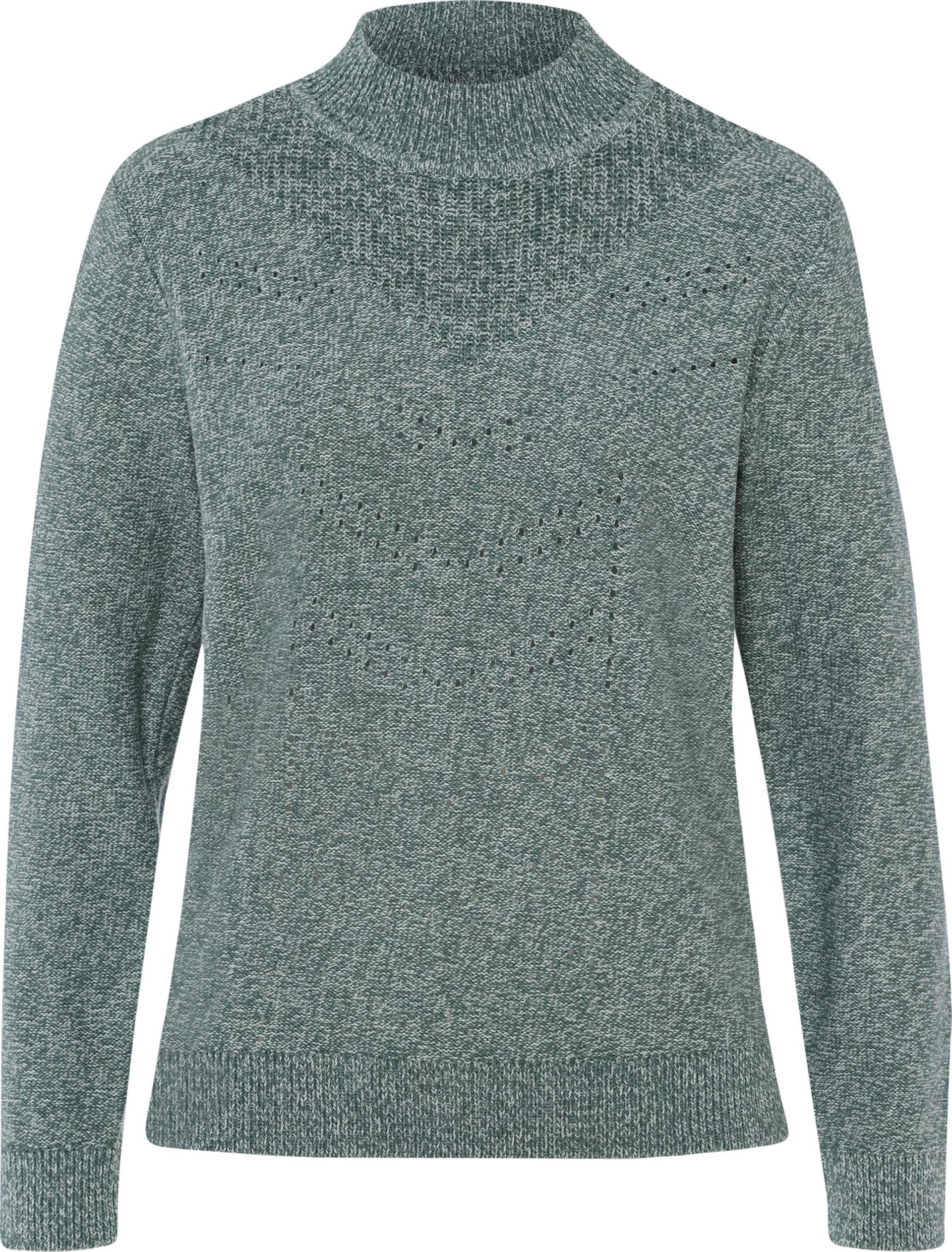 Sieh an! Damen Langarm-Pullover jade-ecru-meliert von Sieh an!