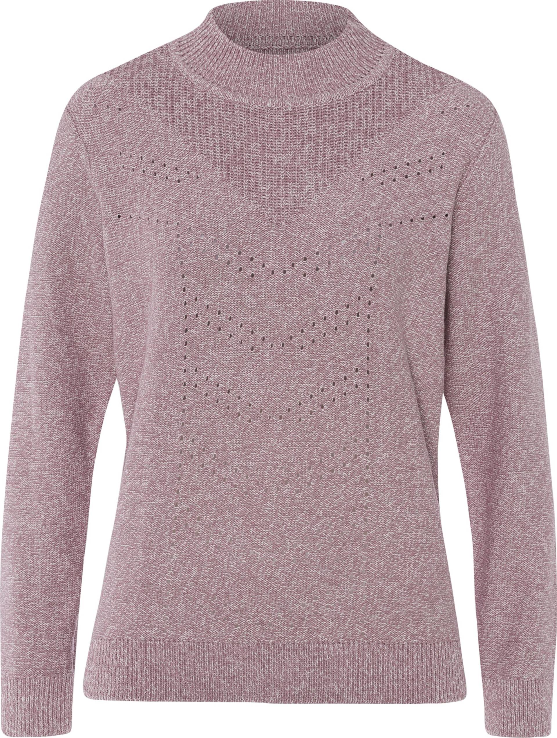 Sieh an! Damen Langarm-Pullover mauve-ecru-meliert von Sieh an!