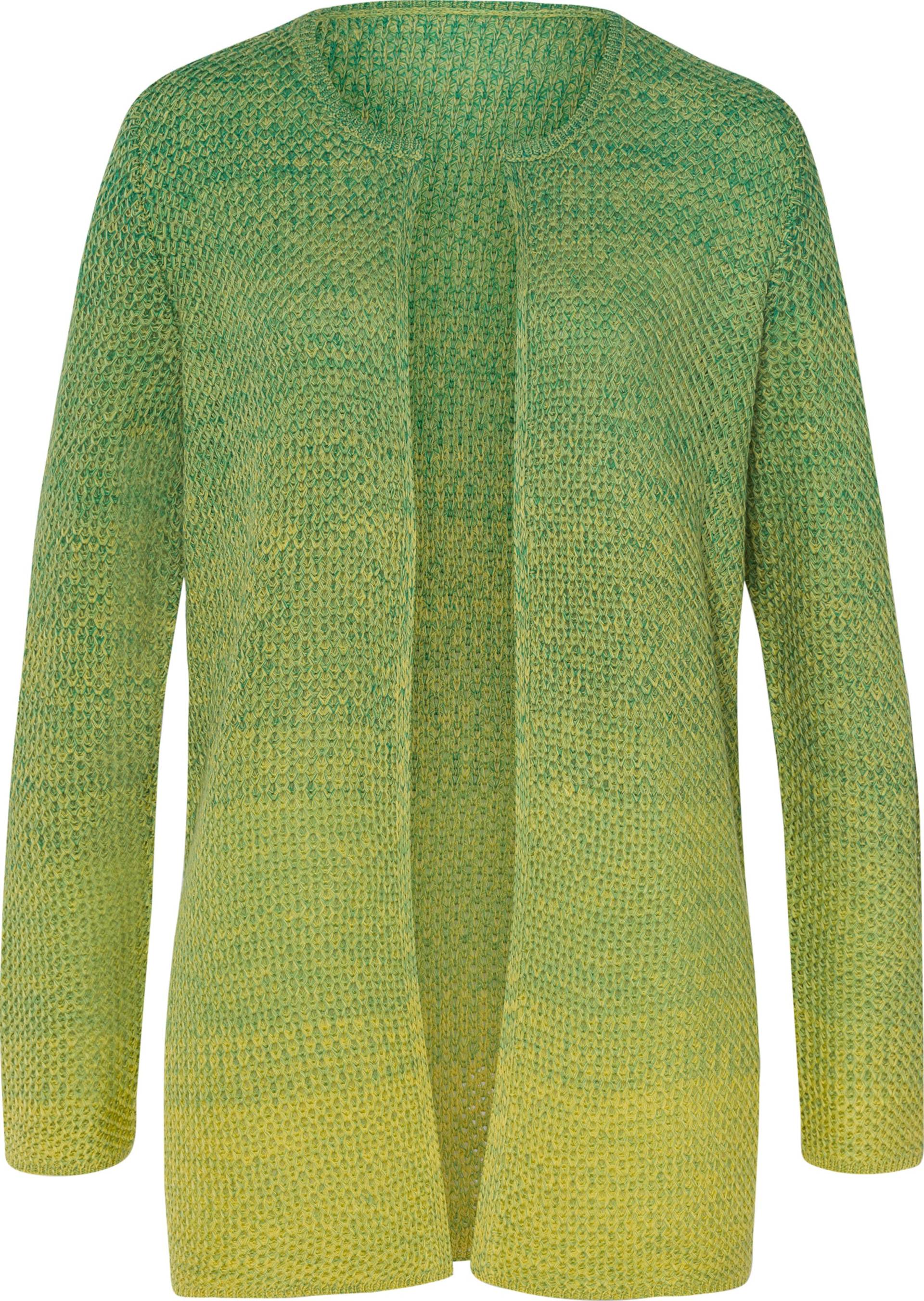 Sieh an! Damen Long-Strickjacke, grün-limone-gemustert von Sieh an!