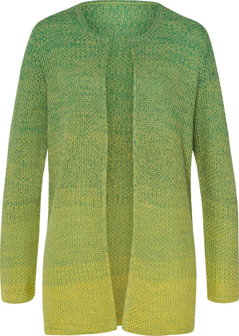 Sieh an! Damen Long-Strickjacke grün-limone-gemustert von Sieh an!