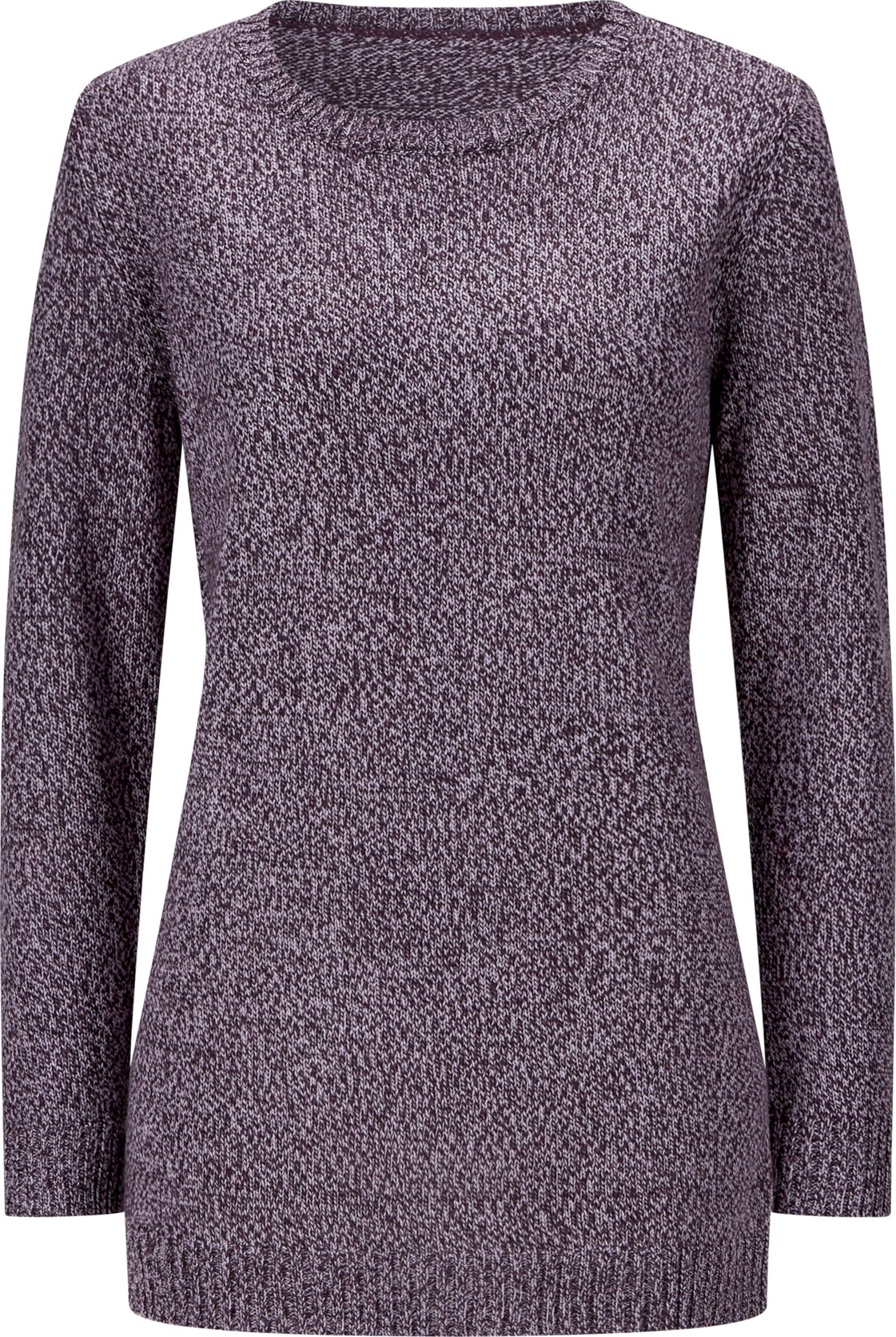 Sieh an! Damen Longpullover aubergine-meliert von Sieh an!