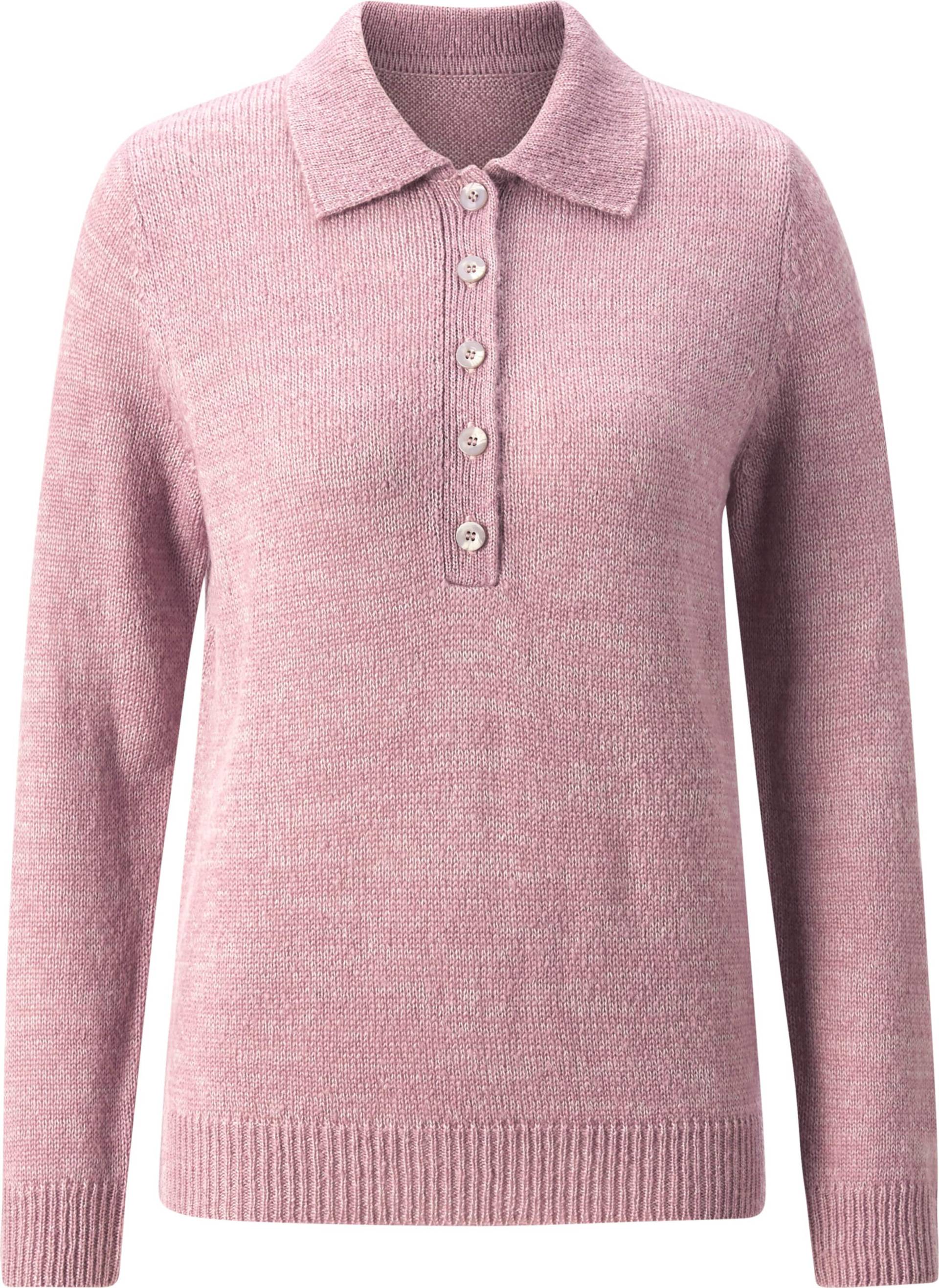 Sieh an! Damen Polopullover mauve-meliert von Sieh an!