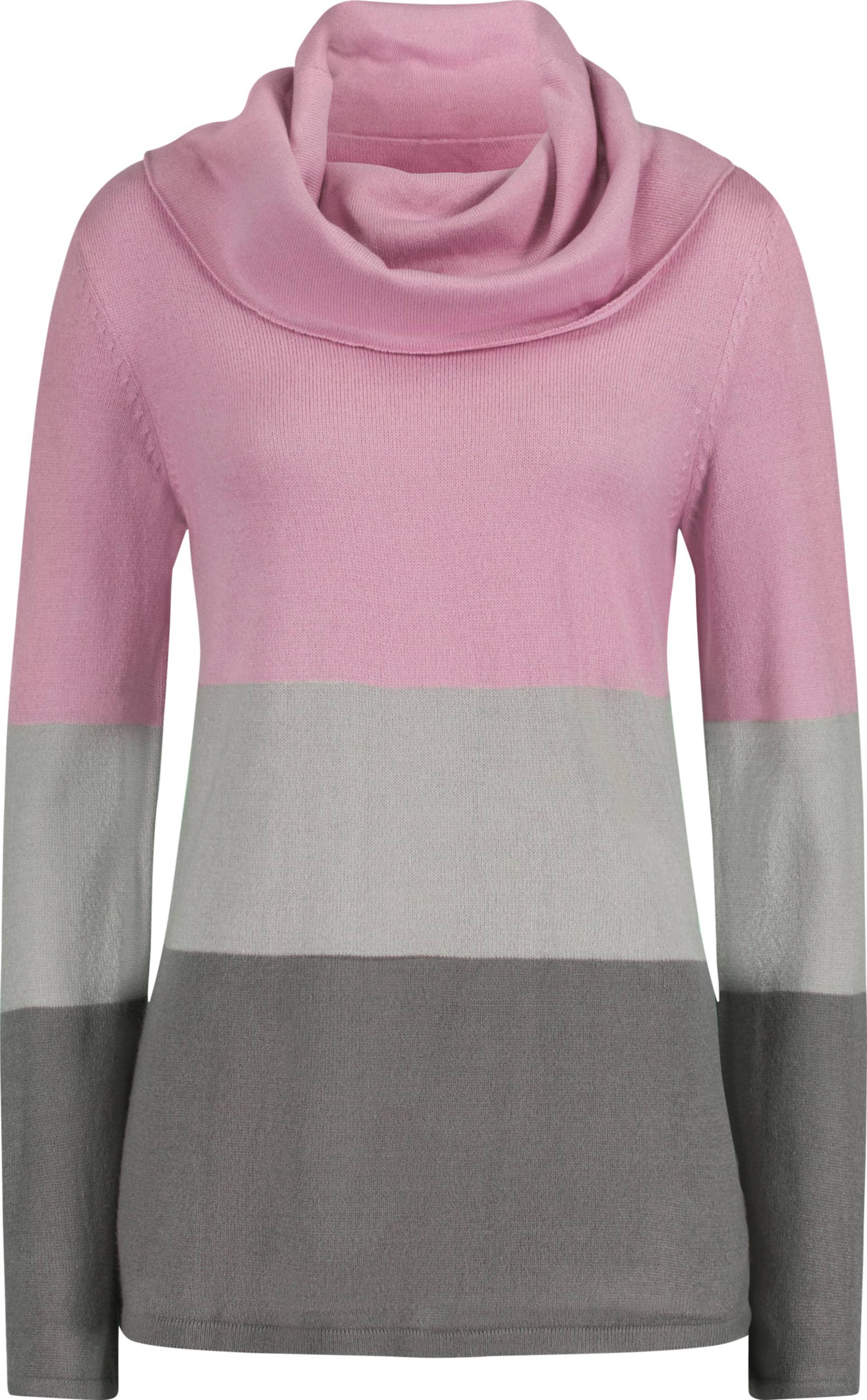 Sieh an! Damen Rollkragenpullover rosé-gestreift von Sieh an!