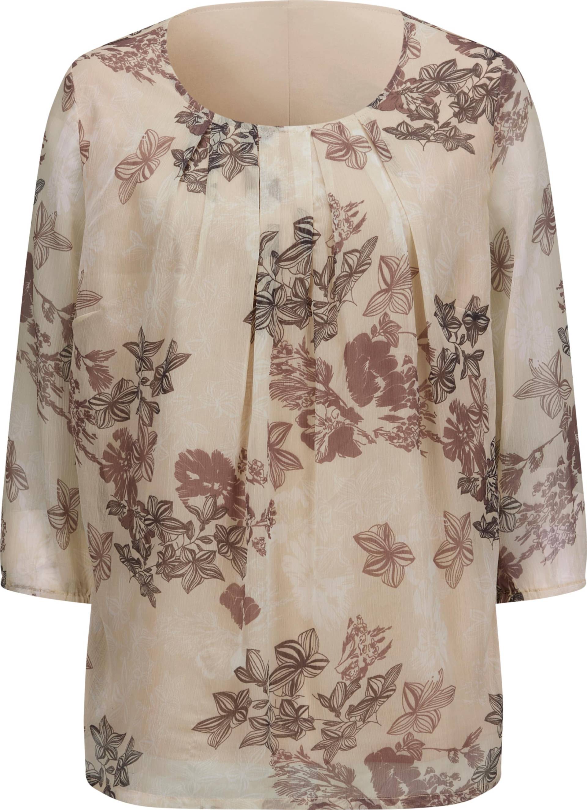 Sieh an! Damen Schlupf-Bluse in Chiffon-Qualität, sand-dunkeltaupe-bedruckt von Sieh an!
