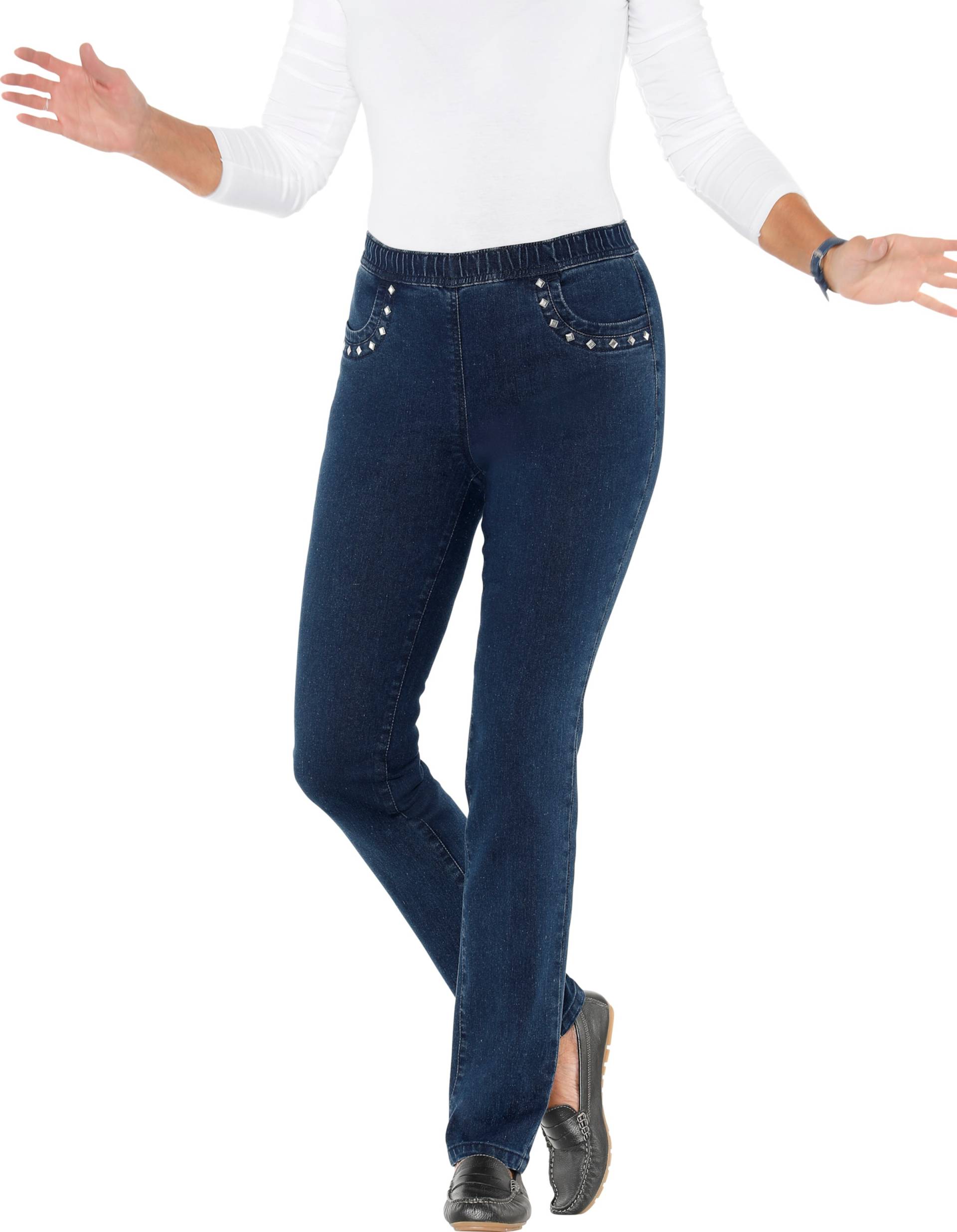 Sieh an! Damen Schlupfjeans blue-stone-washed von Sieh an!