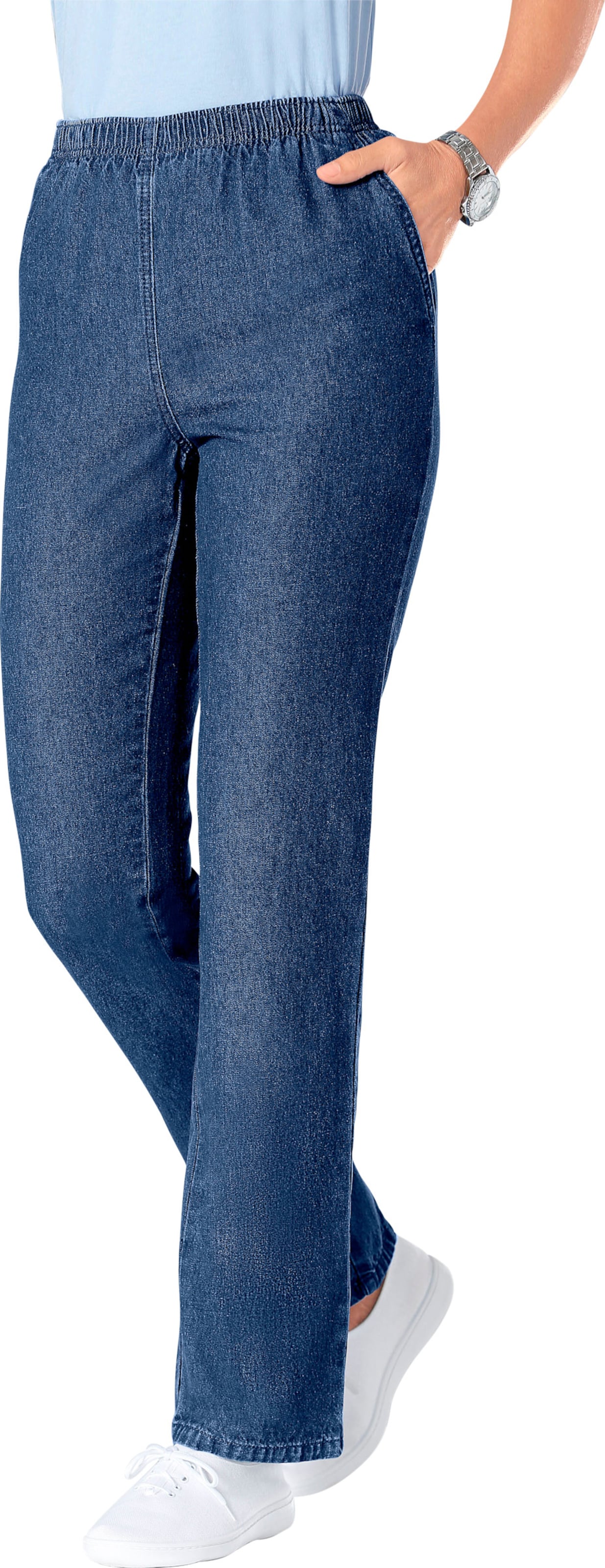 Sieh an! Damen Schlupfjeans blue-stone-washed von Sieh an!