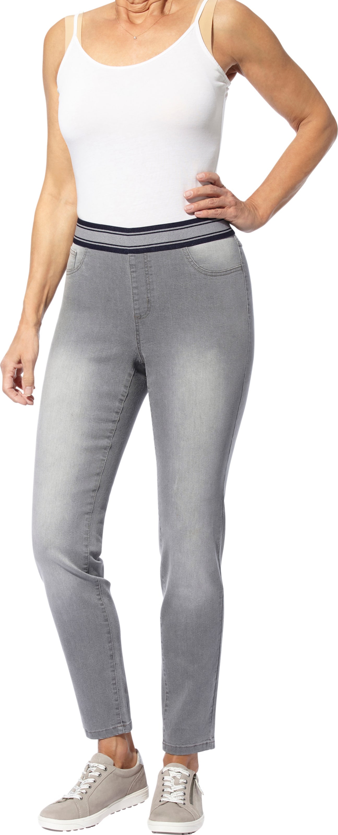 Sieh an! Damen Schlupfjeans grey-denim von Sieh an!