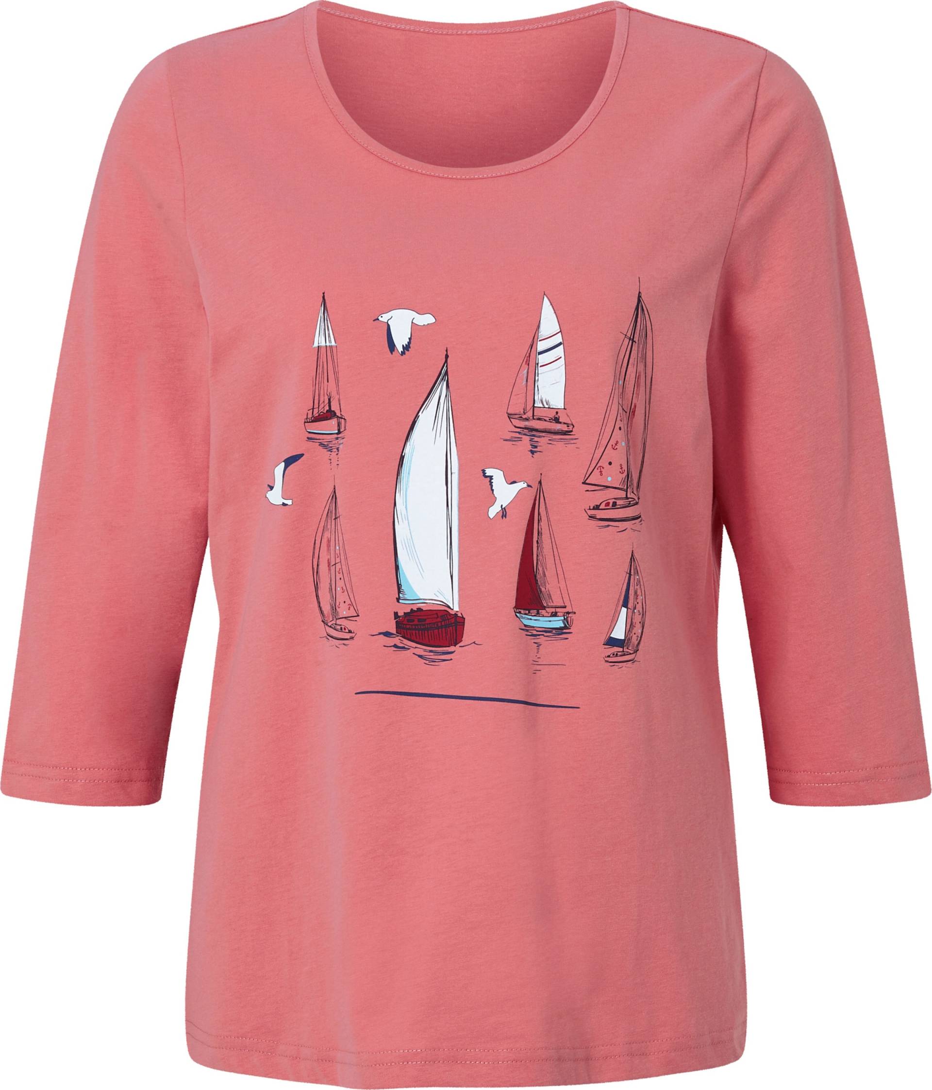 Sieh an! Damen 3/4-Arm-Shirt mit maritimem Druckmuster, flamingo von Sieh an!