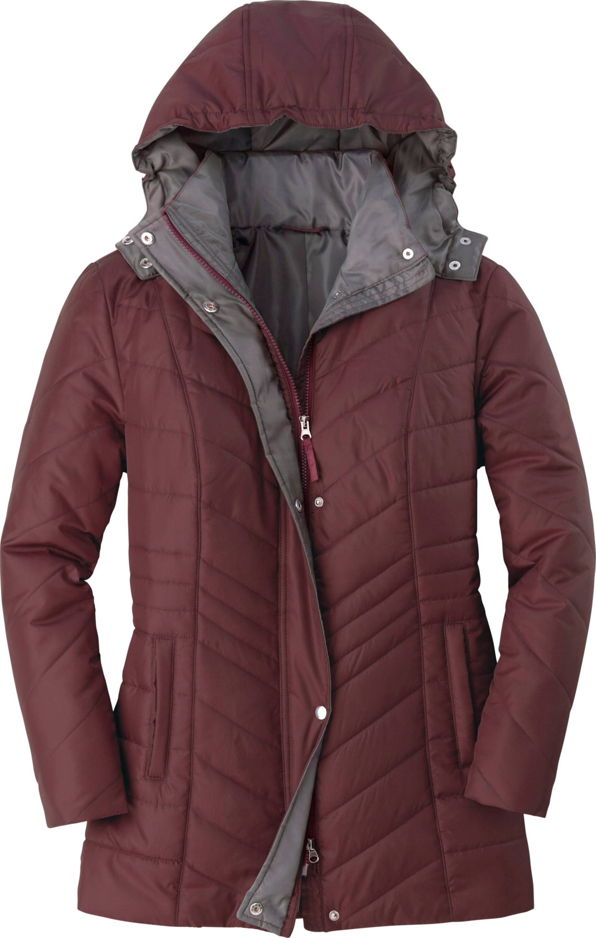 Sieh an! Damen Steppjacke bordeaux-grau von Sieh an!