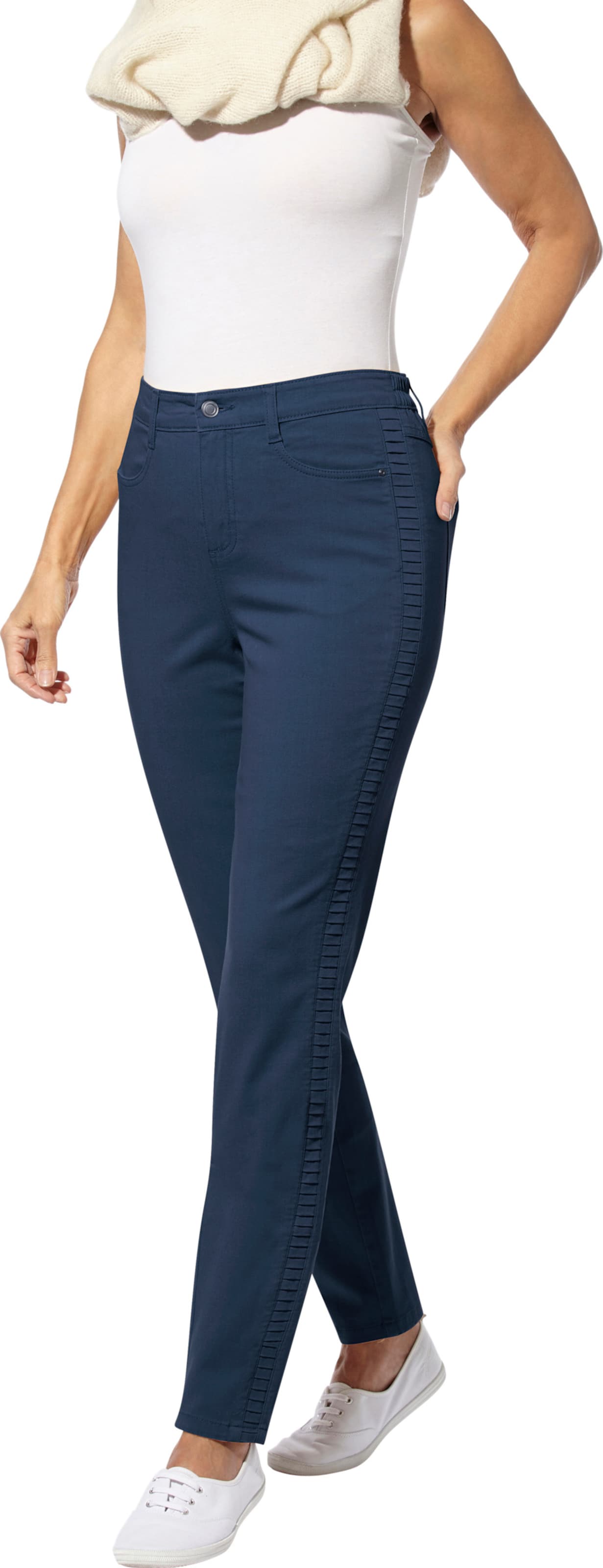 Sieh an! Damen Stretch-Hose dunkelblau von Sieh an!