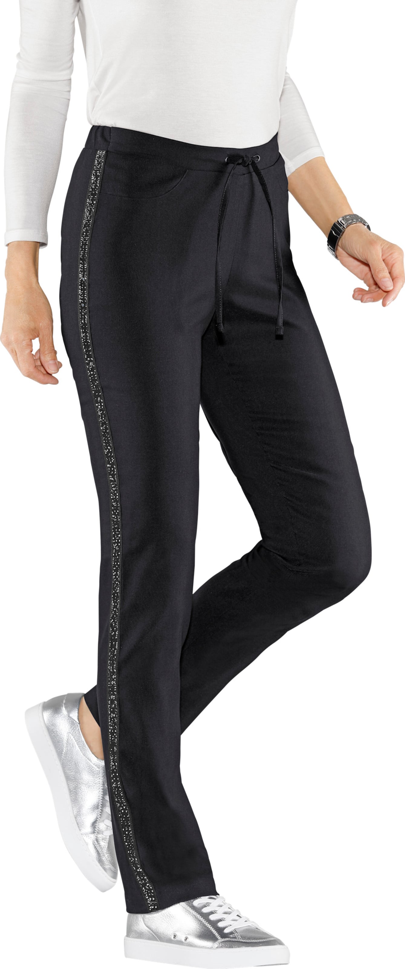 Sieh an! Damen Stretch-Hose schwarz von Sieh an!