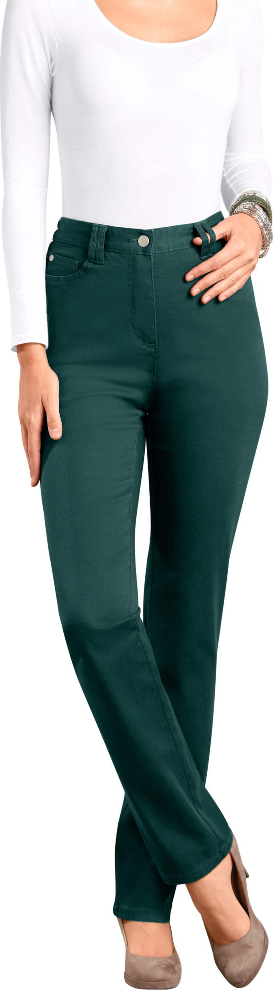 Sieh an! Damen Stretch-Hose tannengrün von Sieh an!