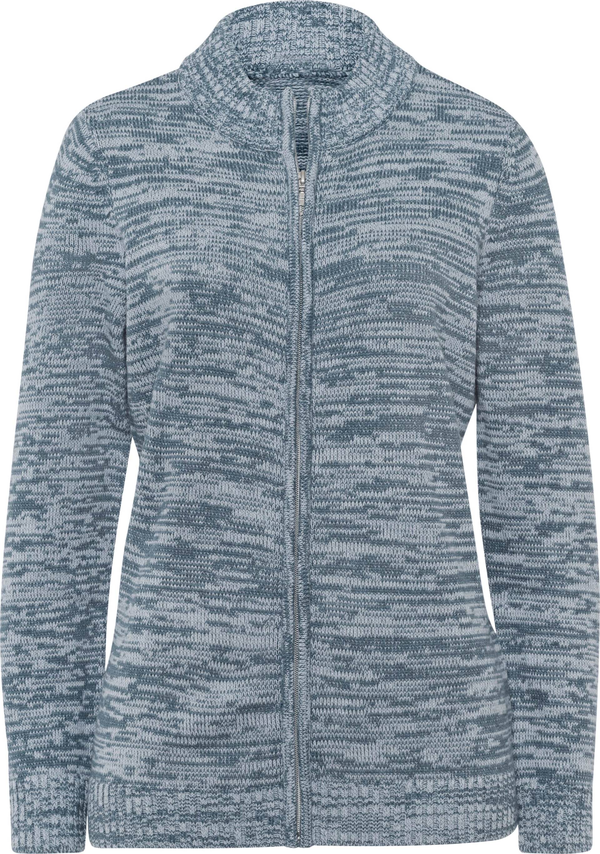 Sieh an! Damen Strickjacke rauchblau-ecru-meliert von Sieh an!