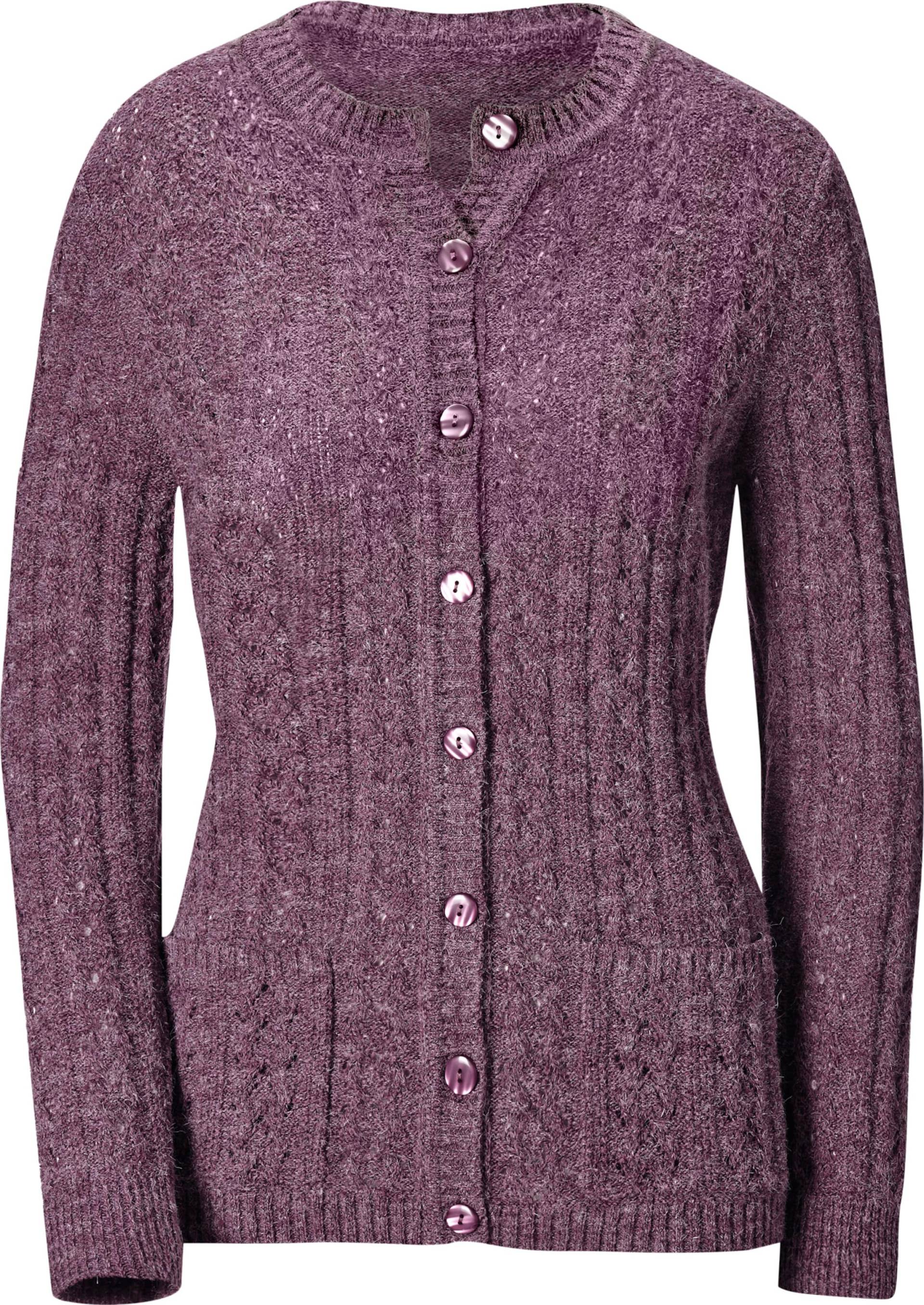 Sieh an! Damen Strickjacke violett-meliert von Sieh an!