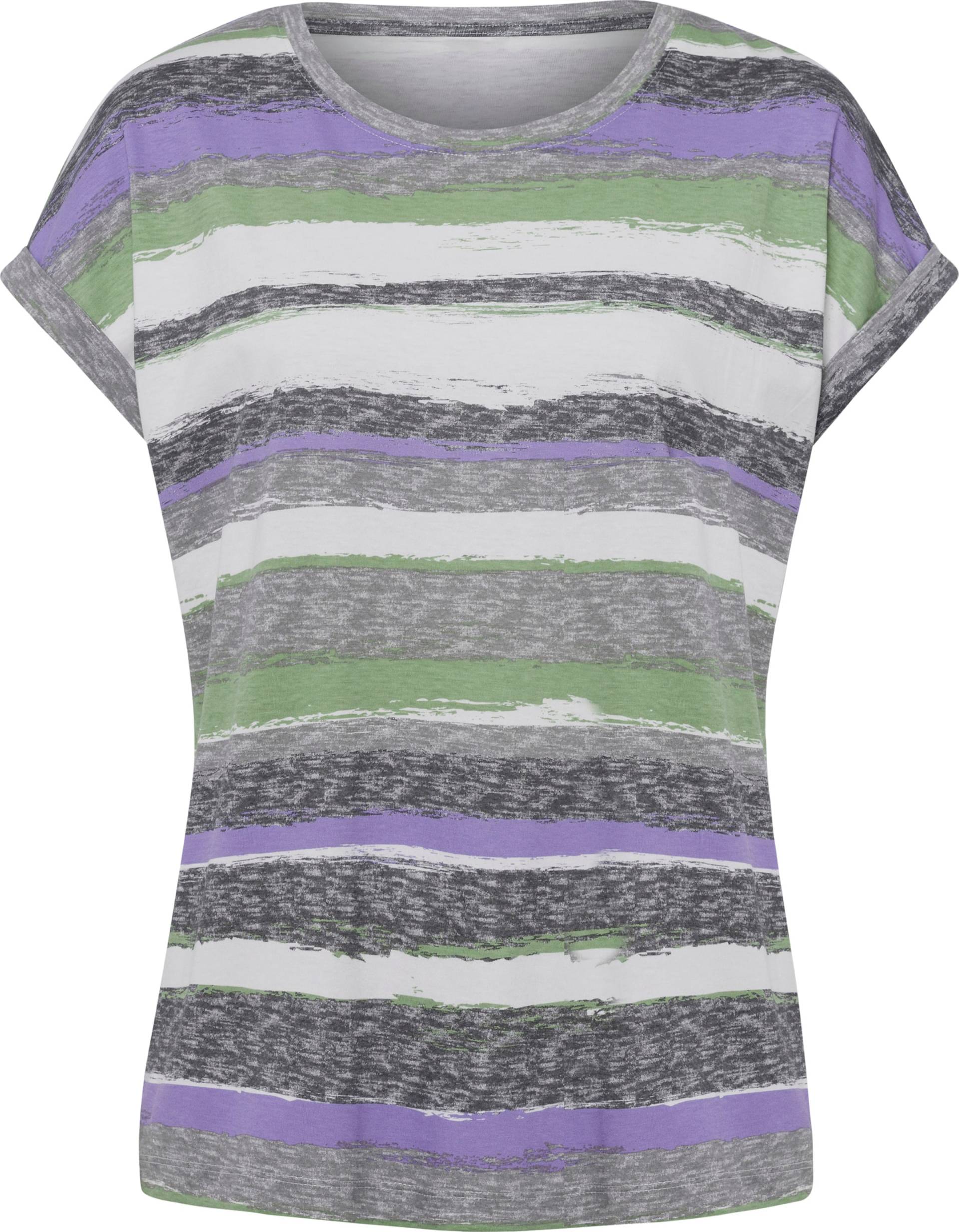 Sieh an! Damen T-Shirt anthrazit-lavendel-geringelt von Sieh an!