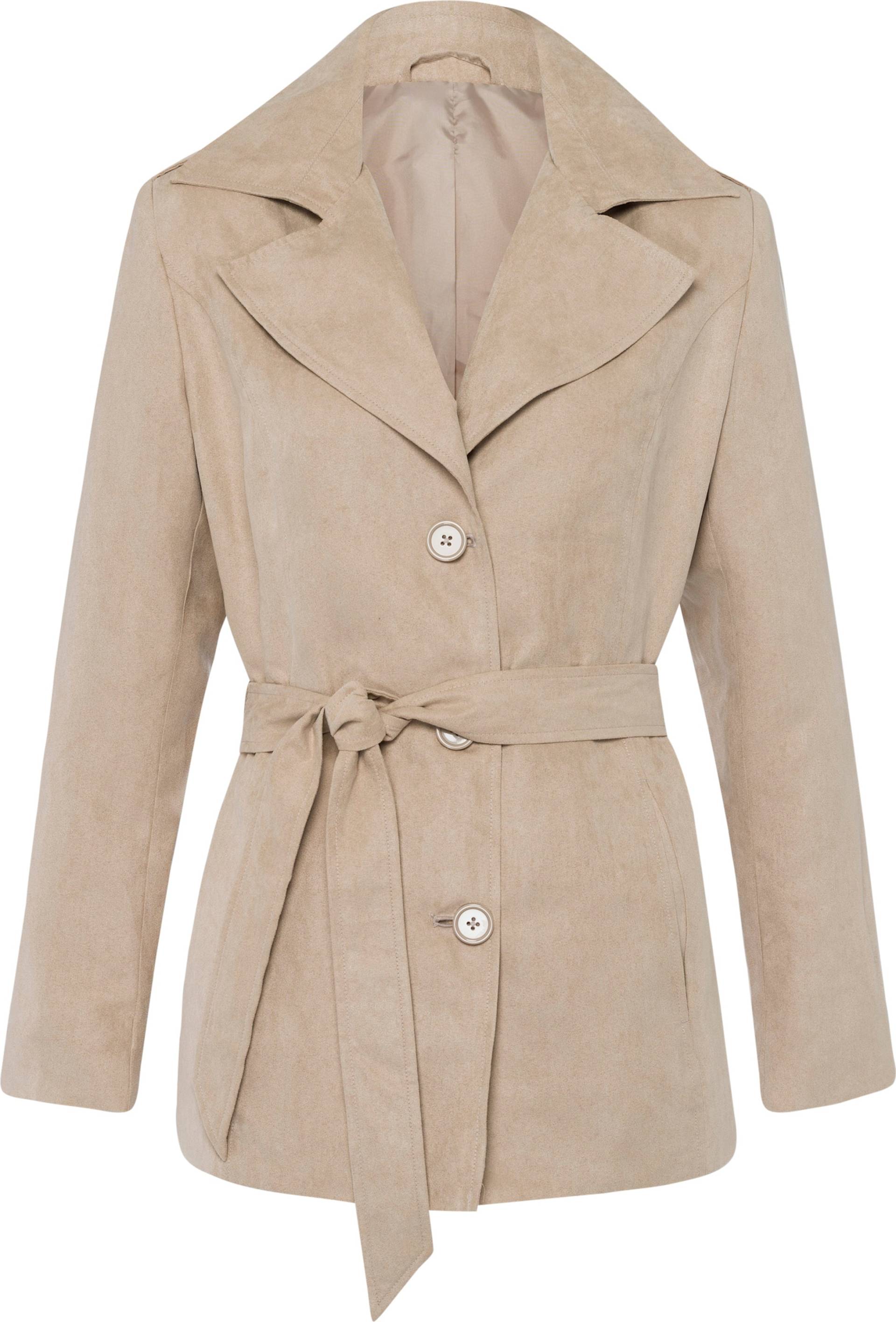 Sieh an! Damen Trenchcoat in Veloursleder-Optik, sesam von Sieh an!