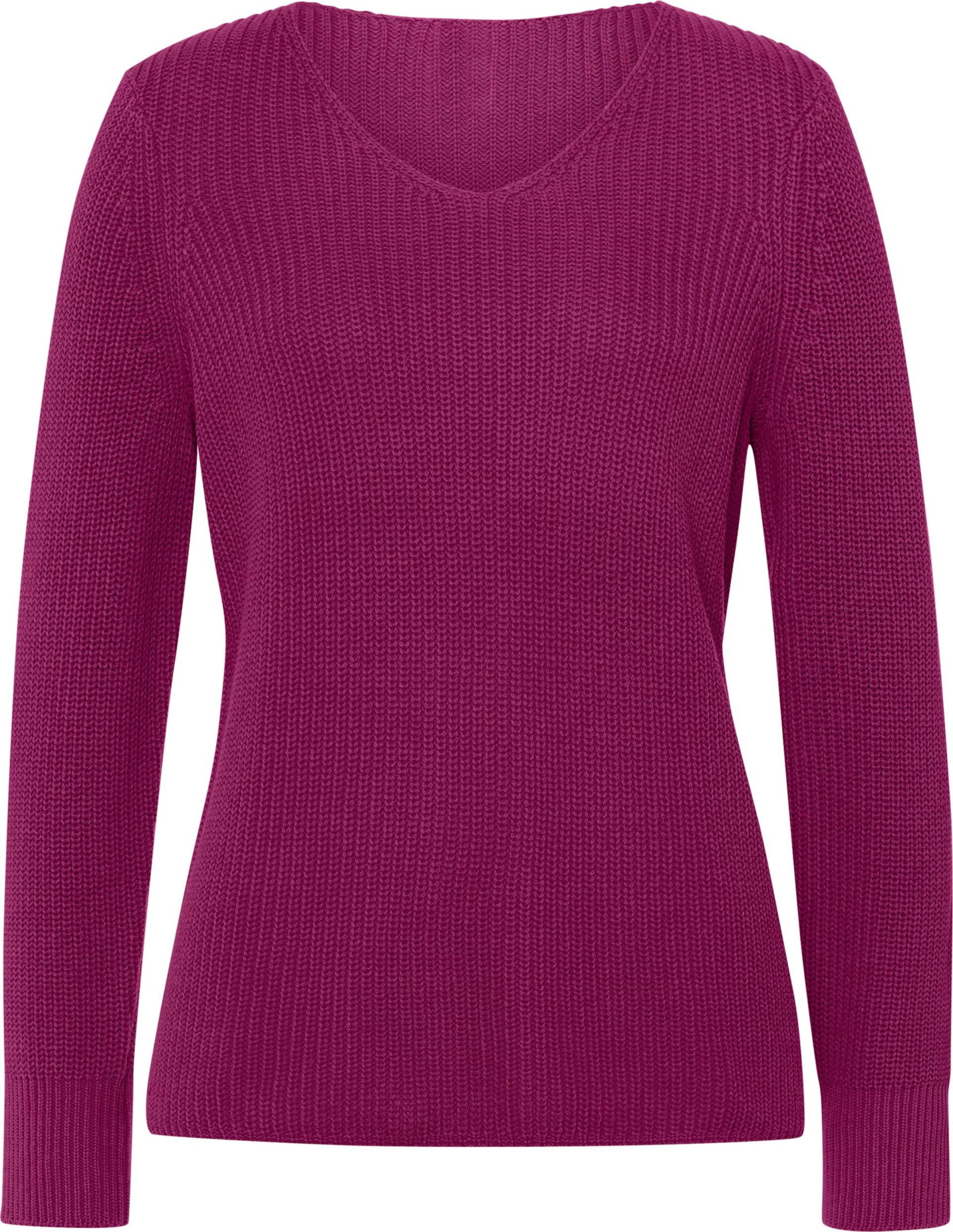 Sieh an! Damen V-Ausschnitt-Pullover magenta von Sieh an!