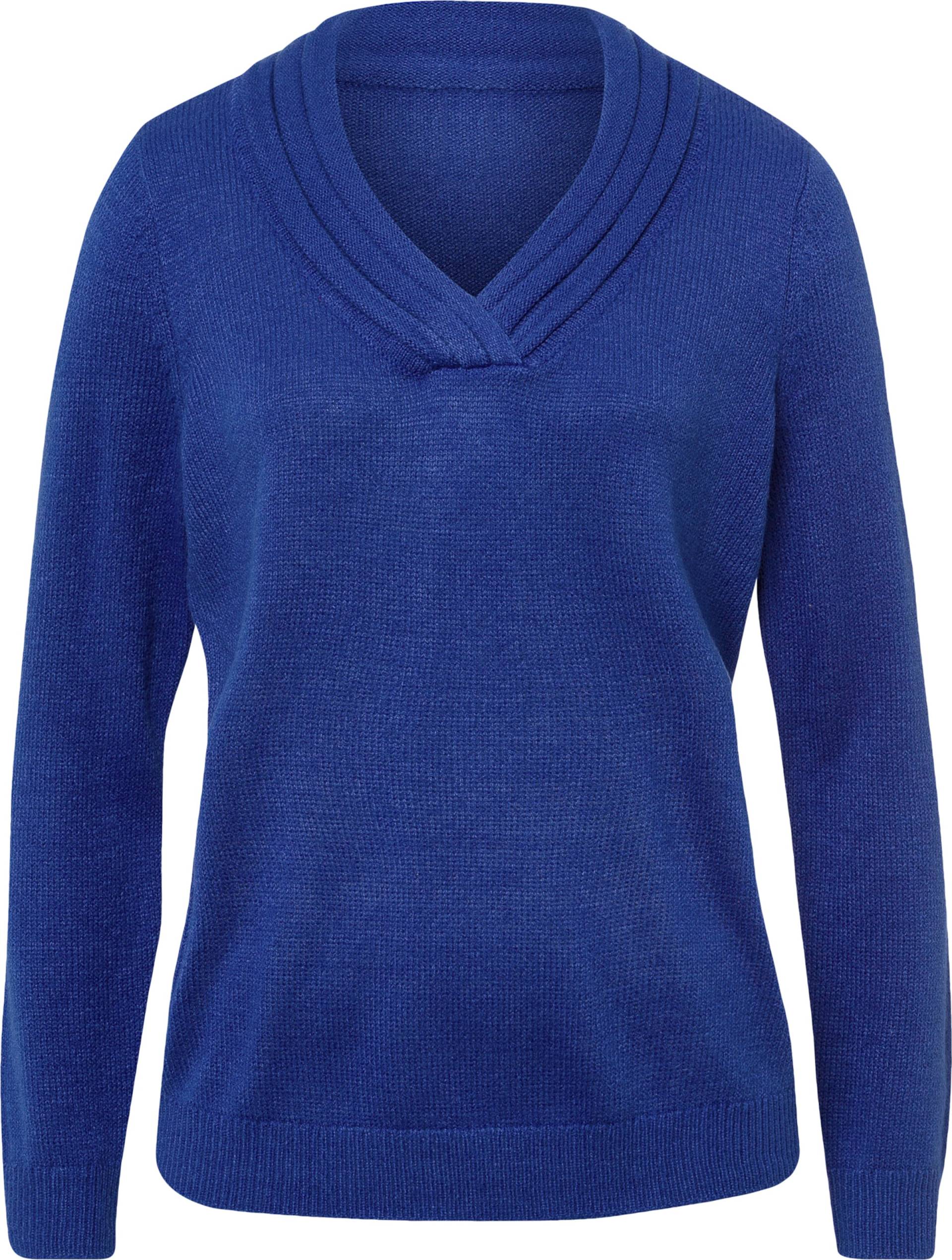 Sieh an! Damen V-Ausschnitt-Pullover royalblau von Sieh an!