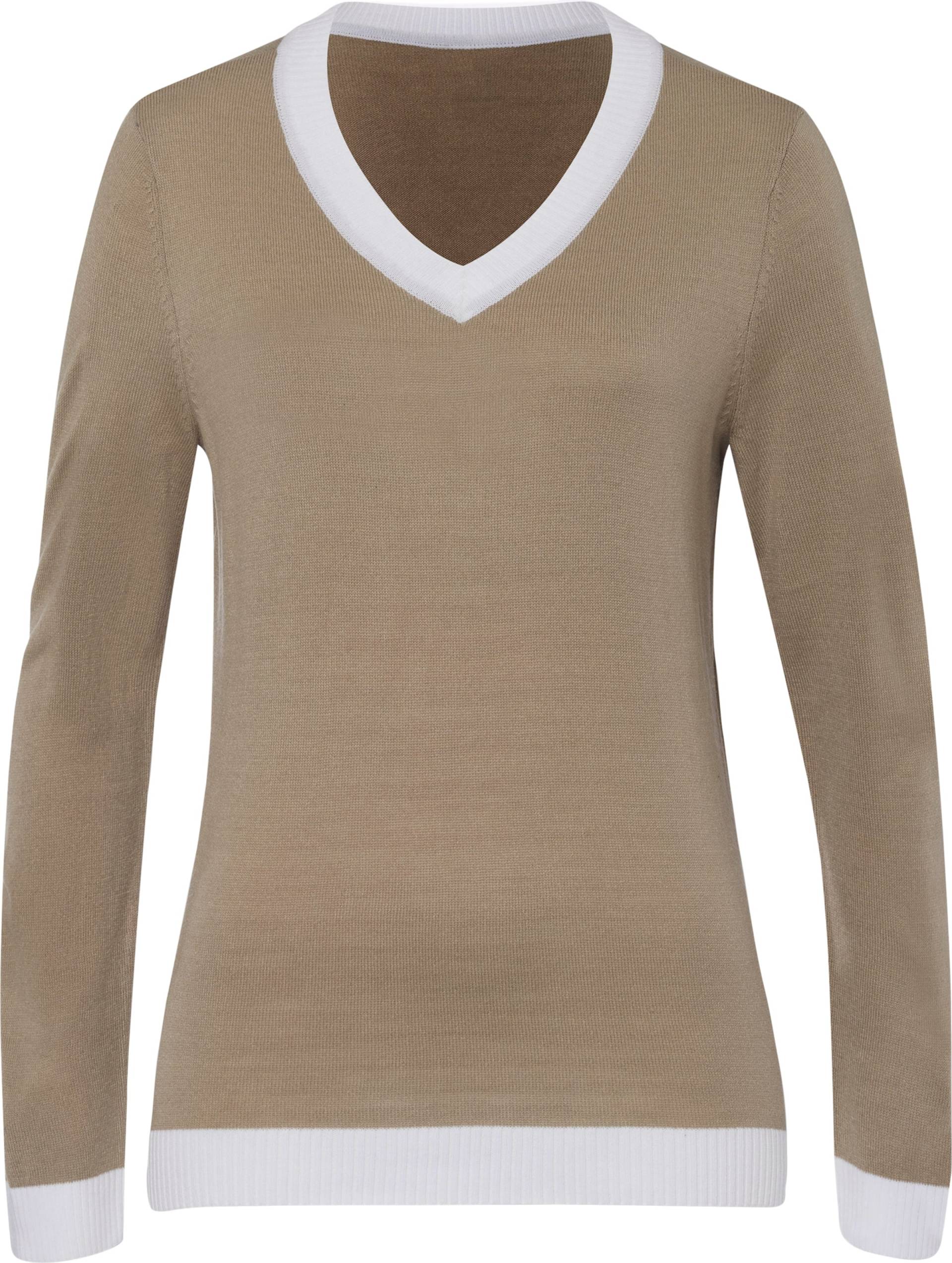 Sieh an! Damen V-Pullover beige von Sieh an!