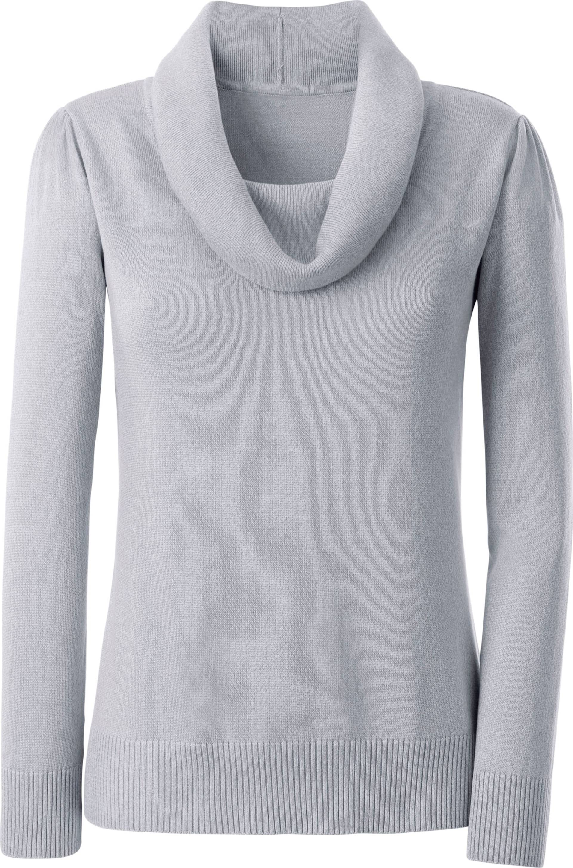 Sieh an! Damen Wasserfallpullover grau-meliert von Sieh an!