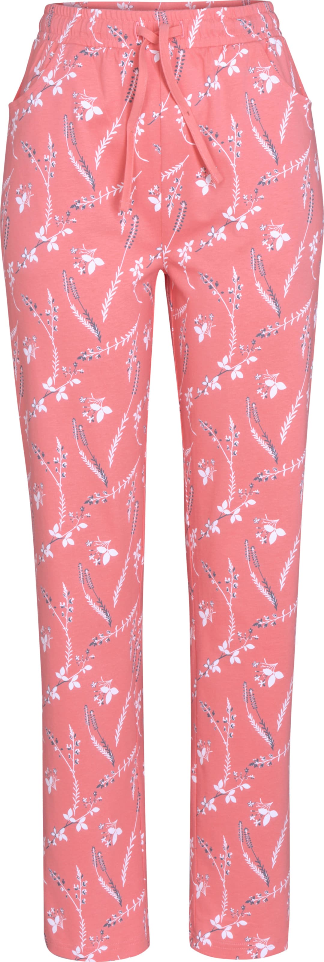 Sieh an! Damen Freizeithose flamingo-weiß-bedruckt von Sieh an!