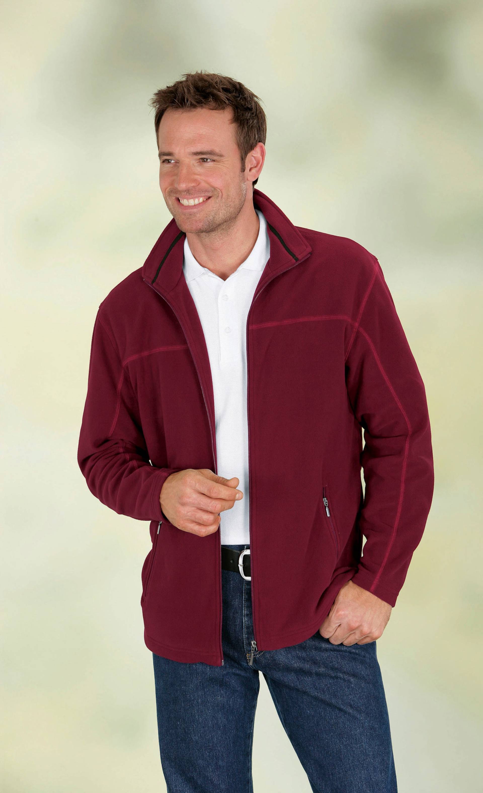 Sieh an! Herren Fleece-Jacke bordeaux von Sieh an!